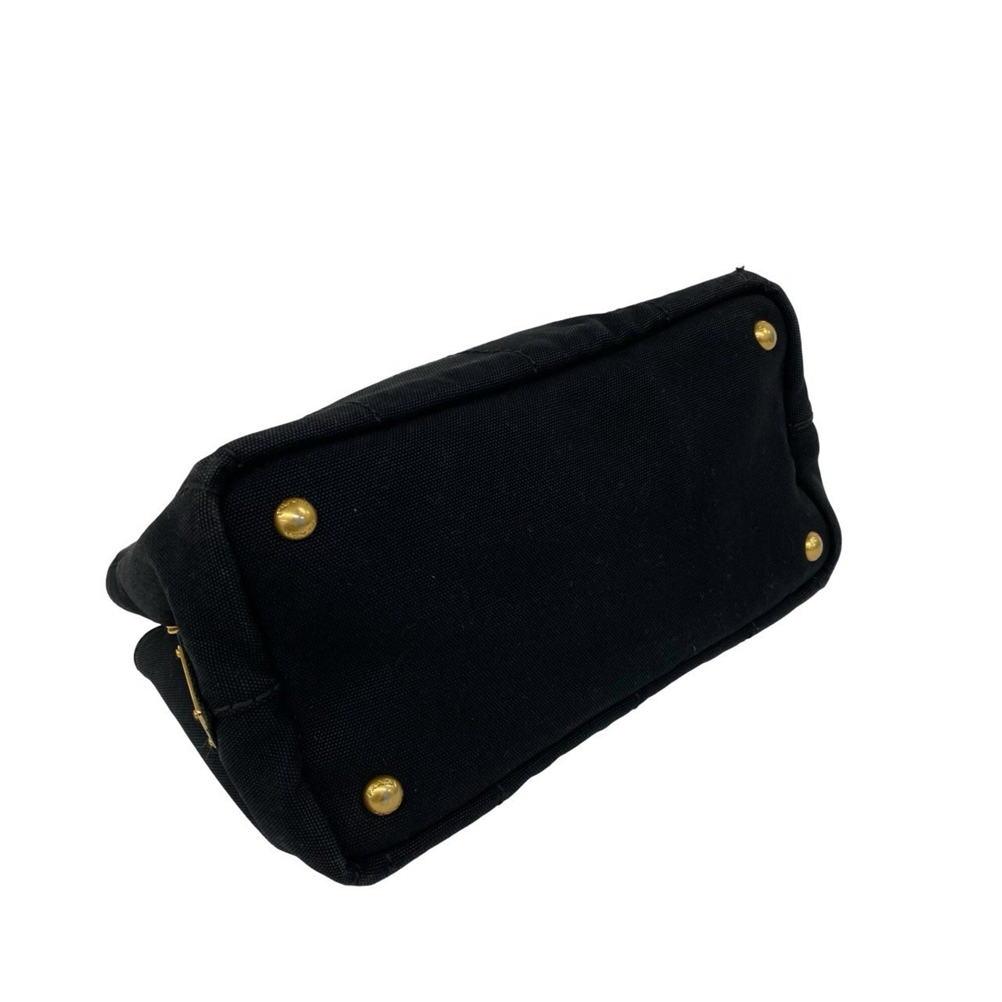 Prada Black Canvas Shoulder Bag Tote Bag (Pre-Owned)