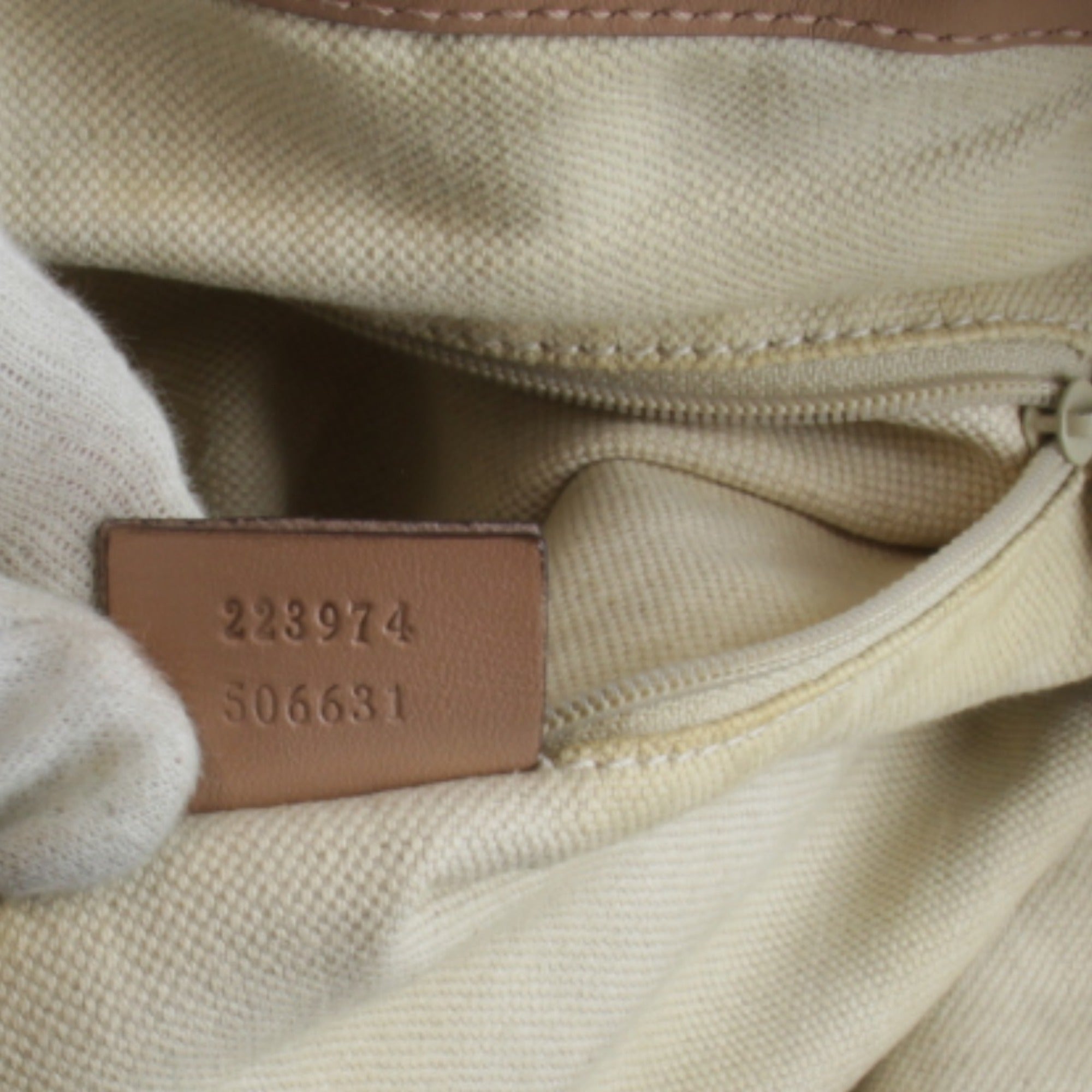 Gucci Beige Black Yellow Canvas Handbag (Pre-Owned)