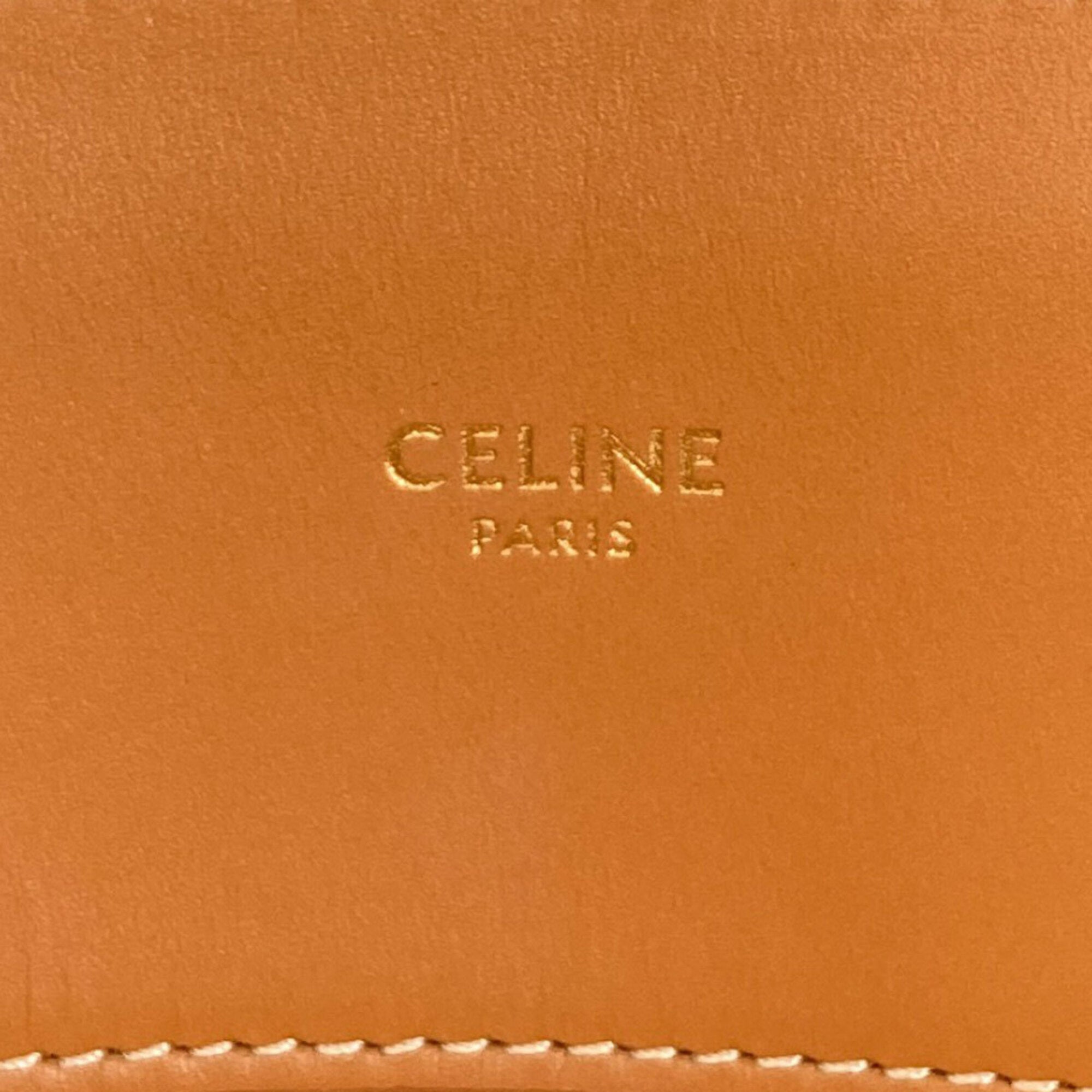 Celine Brown White Canvas Handbag (Pre-Owned)