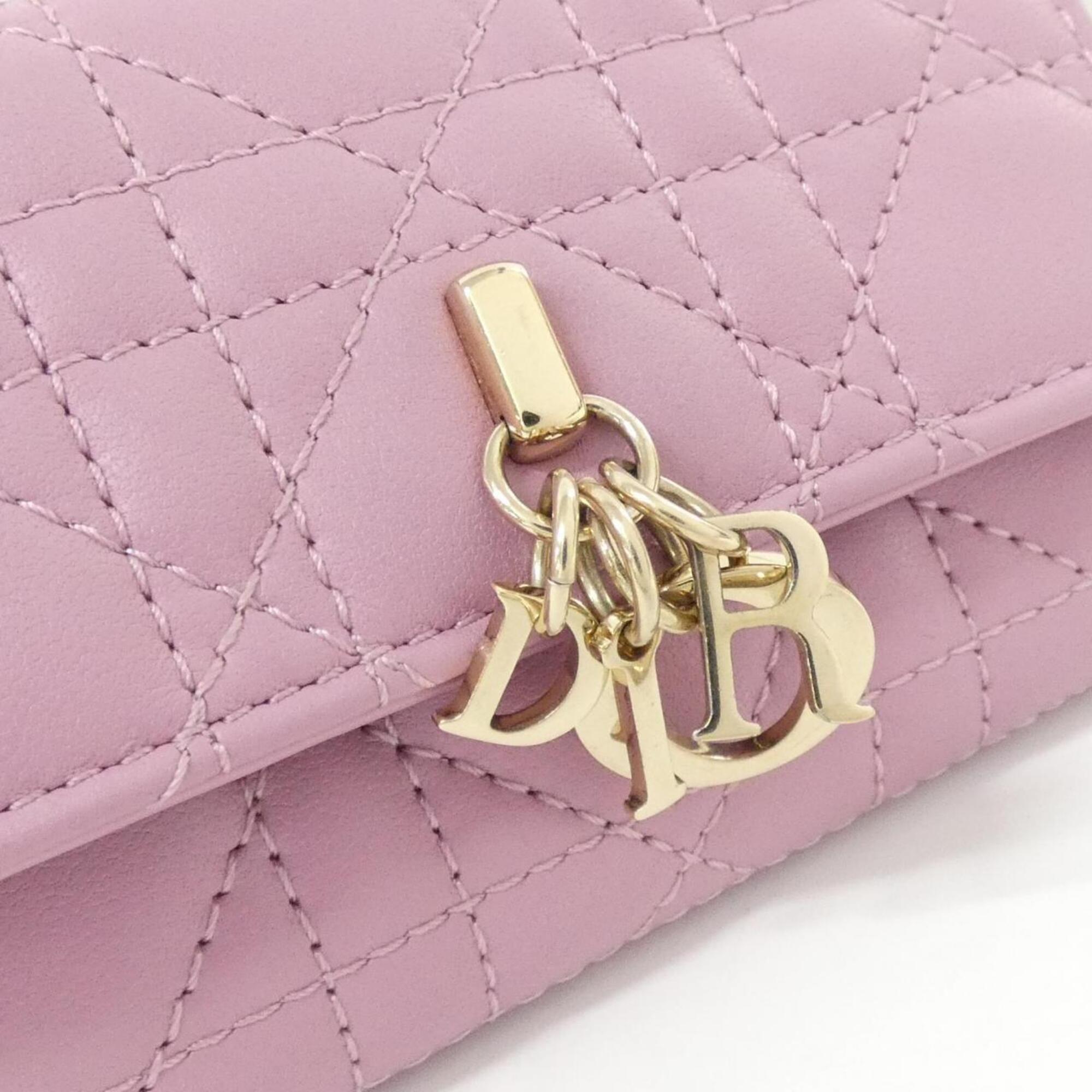 Christian Dior Pink Leather Wallet (Bi-Fold) (Pre-Owned)