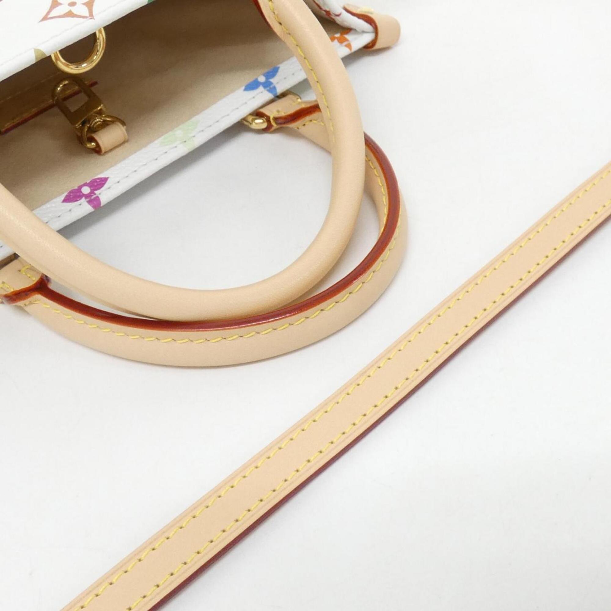 Louis Vuitton White Coated Canvas Handbag (Pre-Owned)