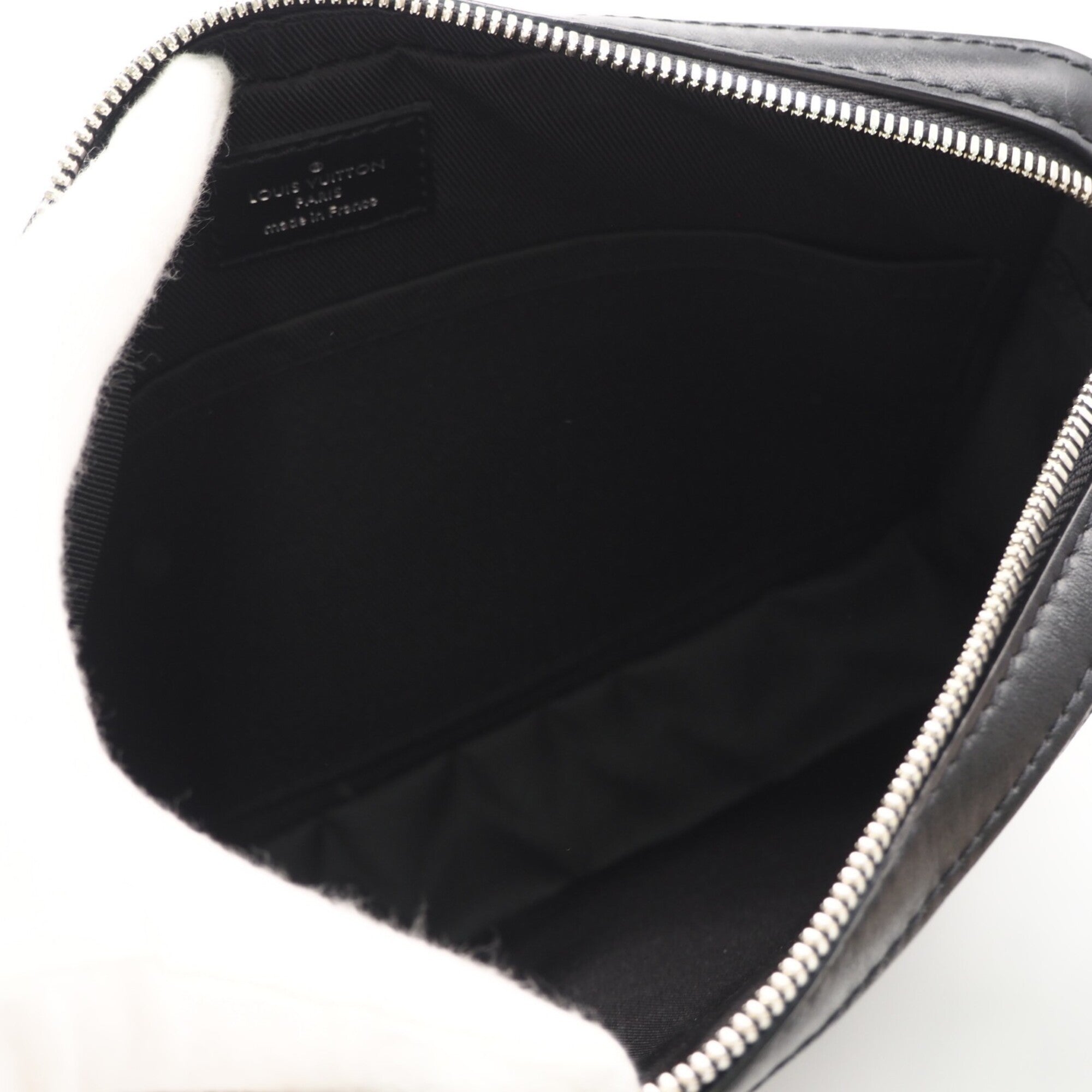 Louis Vuitton Black Gray Coated Canvas Leather Shoulder Bag (Pre-Owned)
