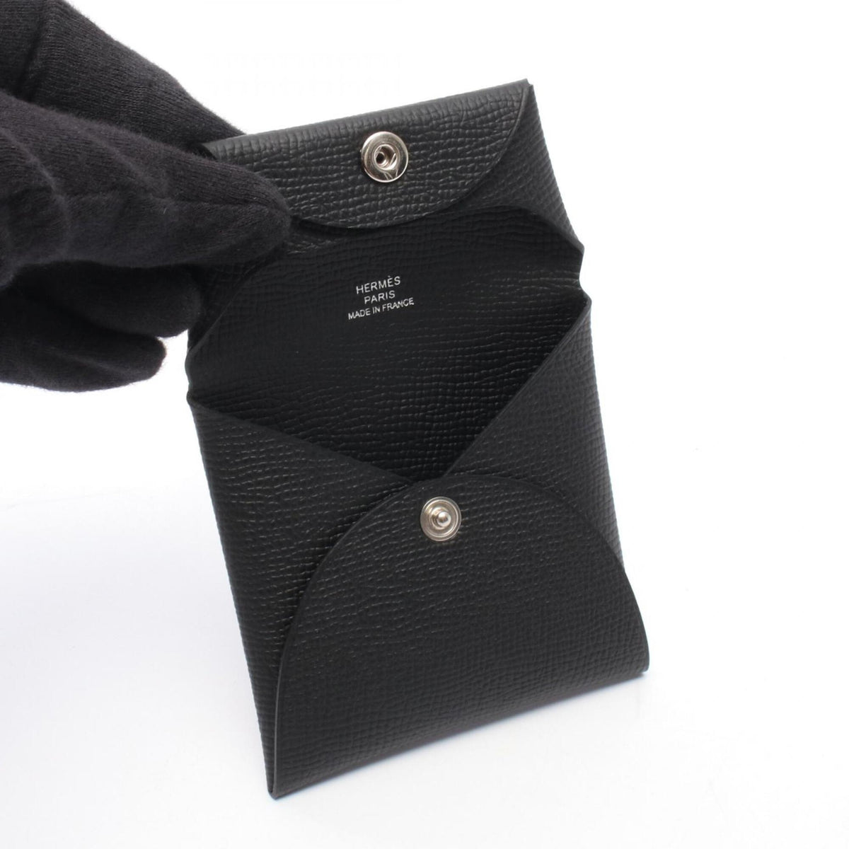 Hermes Black Epsom Leather Coin Purse/Coin Case (Pre-Owned)