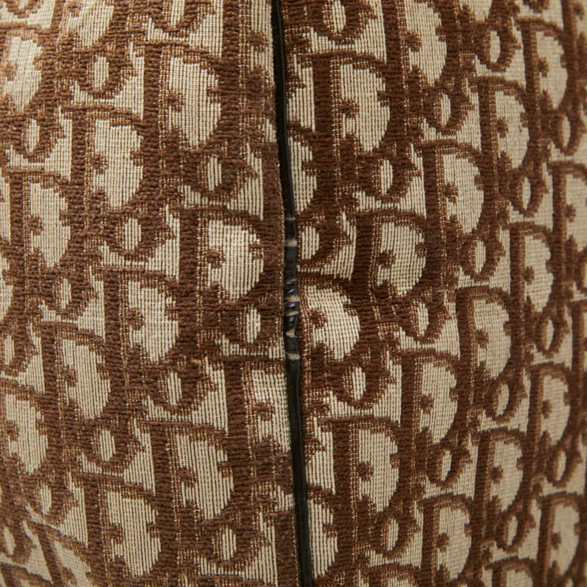 Christian Dior Beige Brown Canvas Leather Boston Bag Handbag (Pre-Owned)