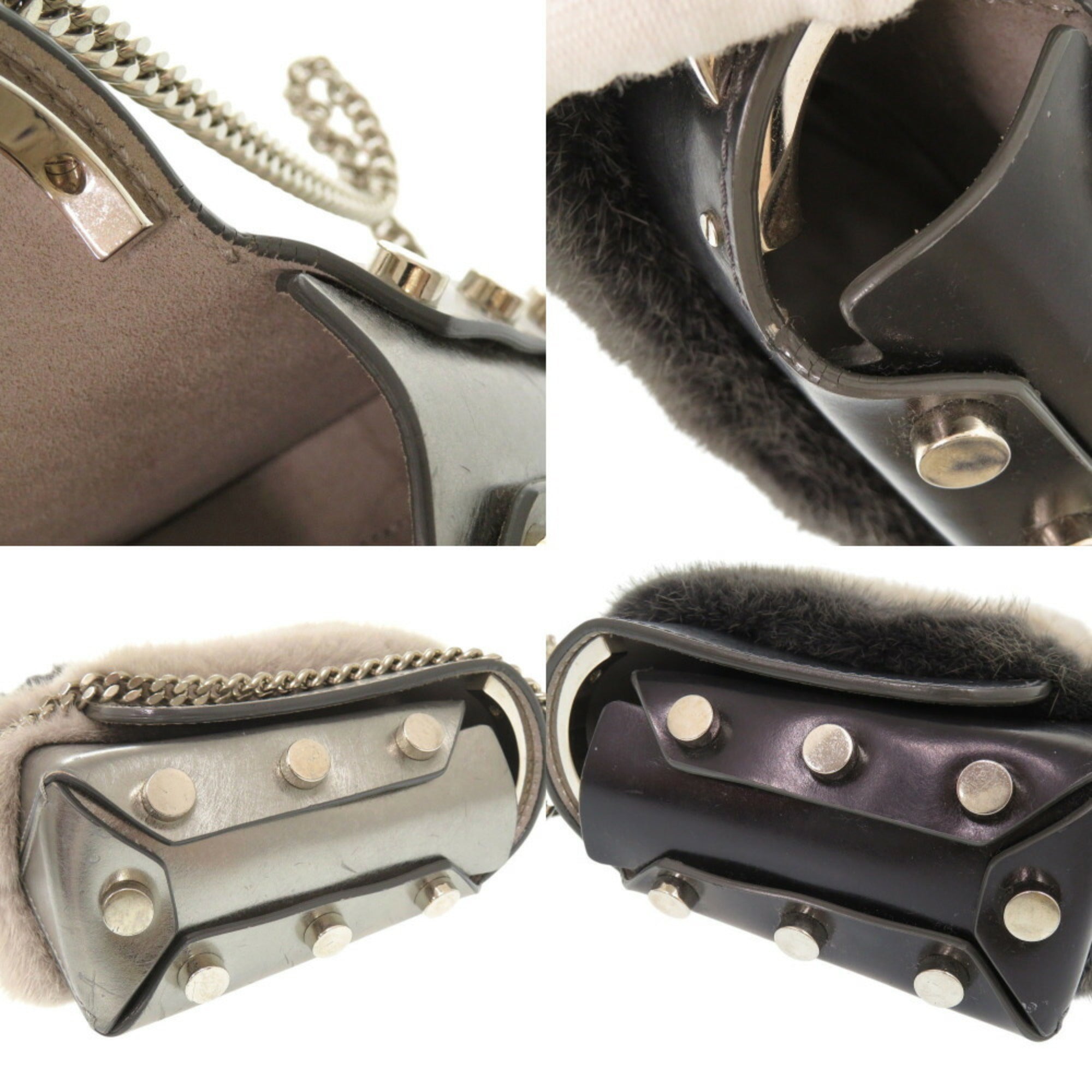 Jimmy Choo Gray Silver Leather Shoulder Bag (Pre-Owned)