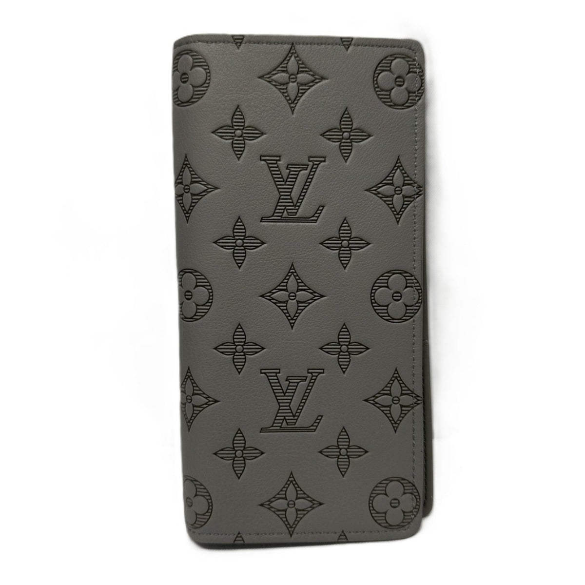 Louis Vuitton Monogram Shadow Gray Monogram Shadow Long Wallet (Bi-Fold) (Pre-Owned)