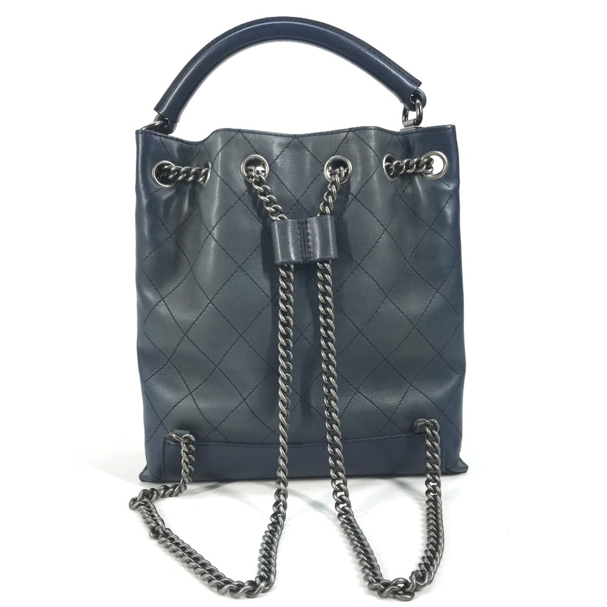 Chanel Blue Leather Shoulder Bag (Pre-Owned)