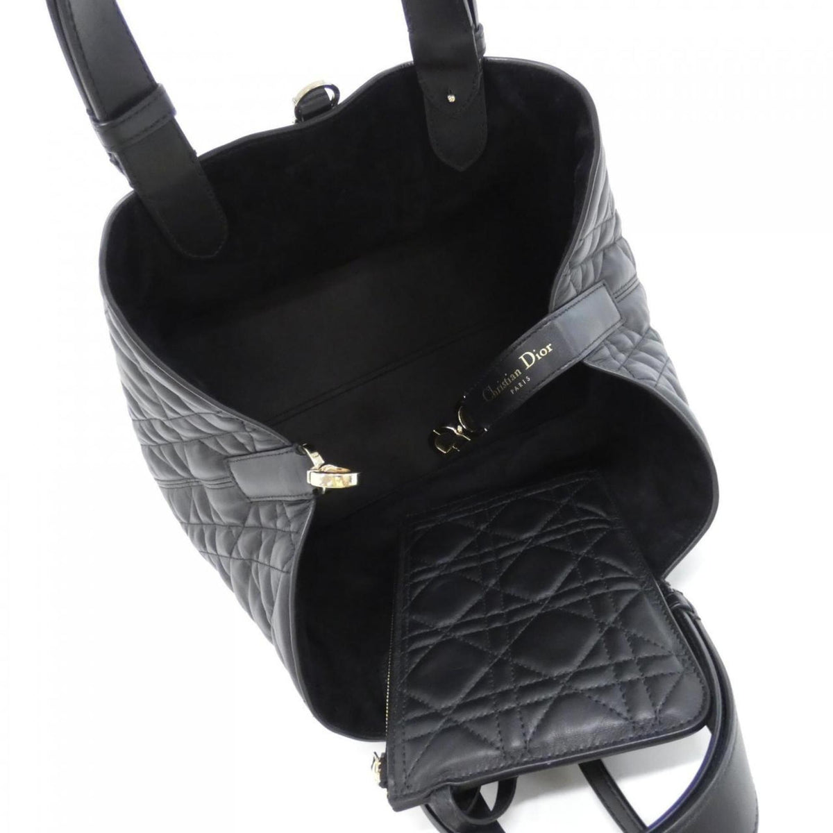 Christian Dior Black Leather Handbag Pouch (Pre-Owned)