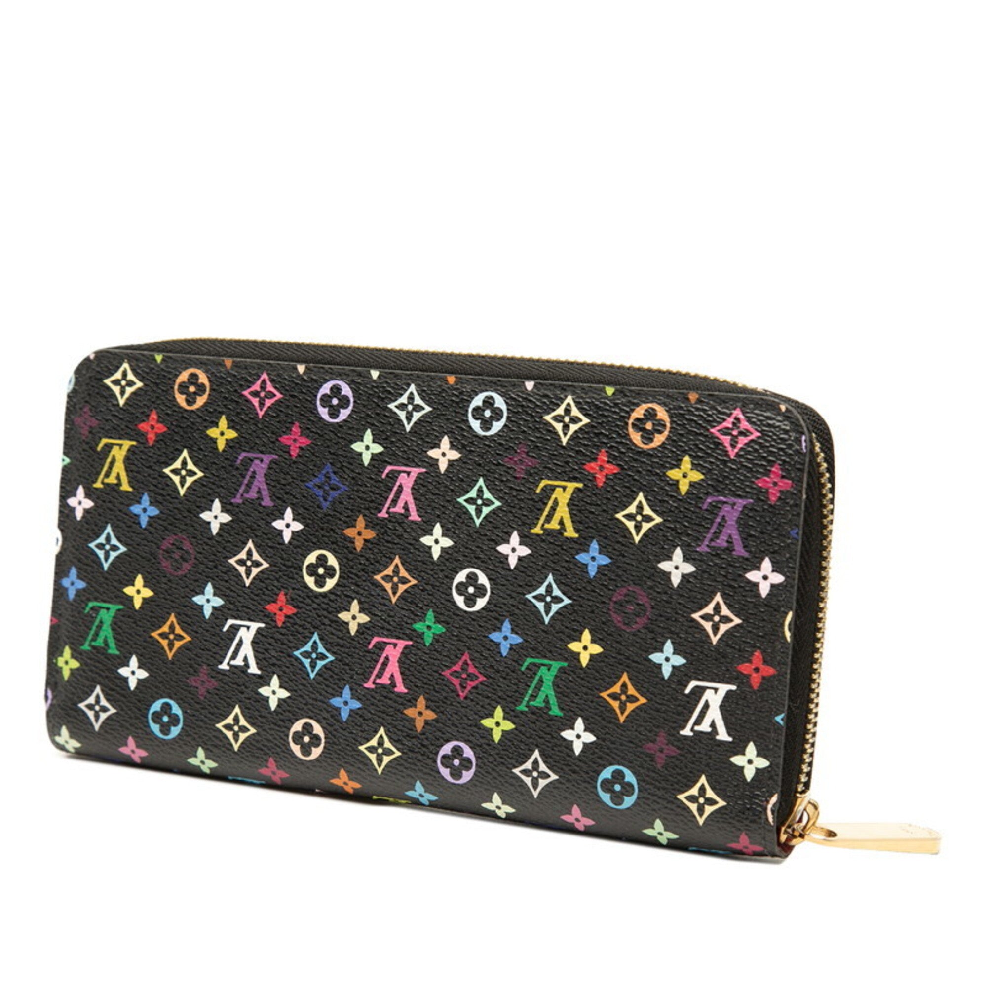 Louis Vuitton Black Multi-Color Pvc Leather Long Wallet (Bi-Fold) (Pre-Owned)