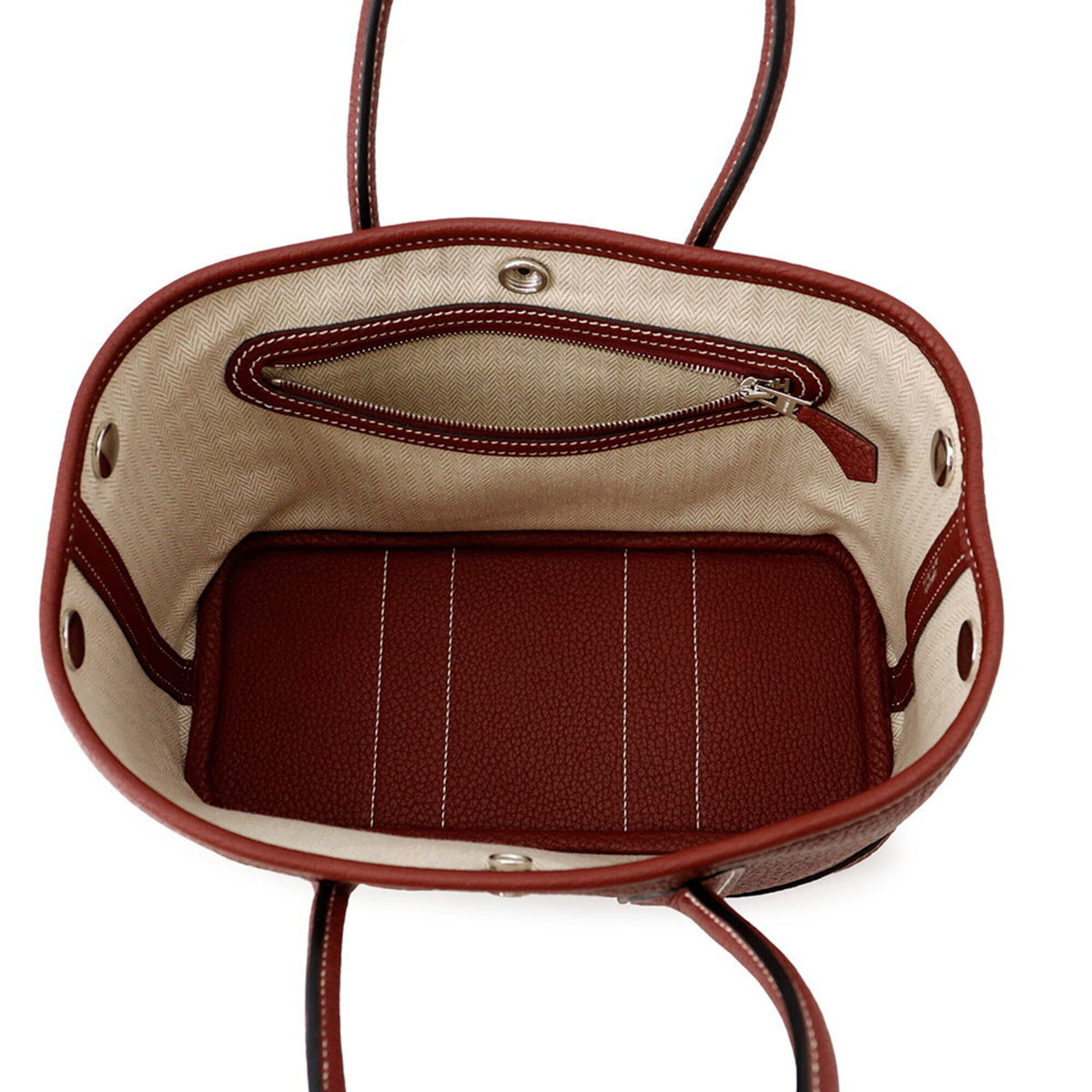 Hermes Garden Rouge H Negonda Leather Handbag Tote Bag (Pre-Owned)