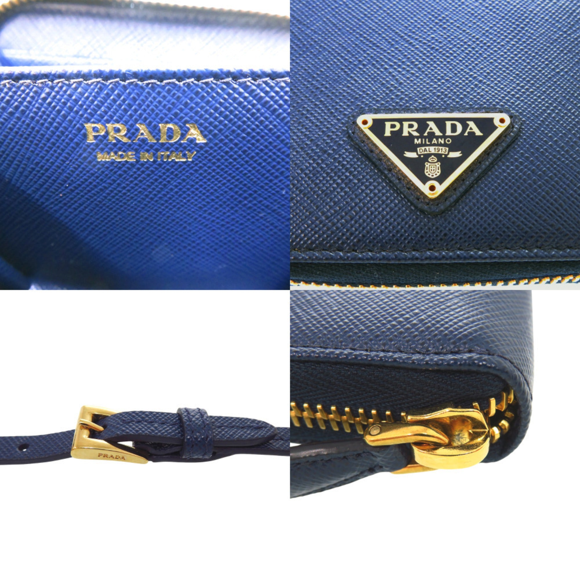 Prada Navy Leather Chain/Shoulder Wallet (Pre-Owned)