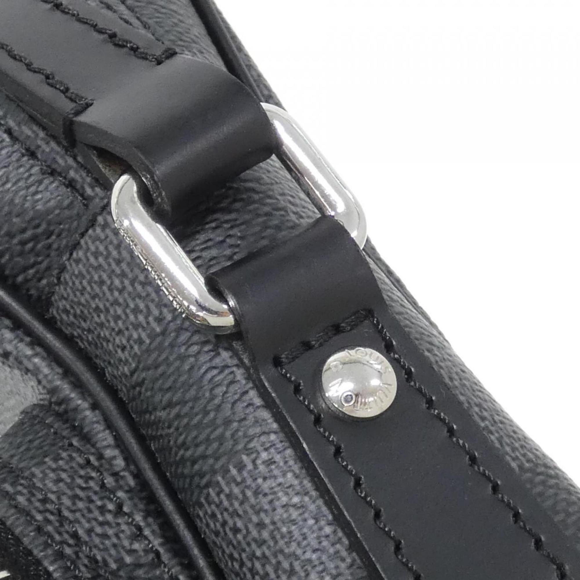 Louis Vuitton Dark Gray Graphite Coated Canvas Shoulder Bag (Pre-Owned)