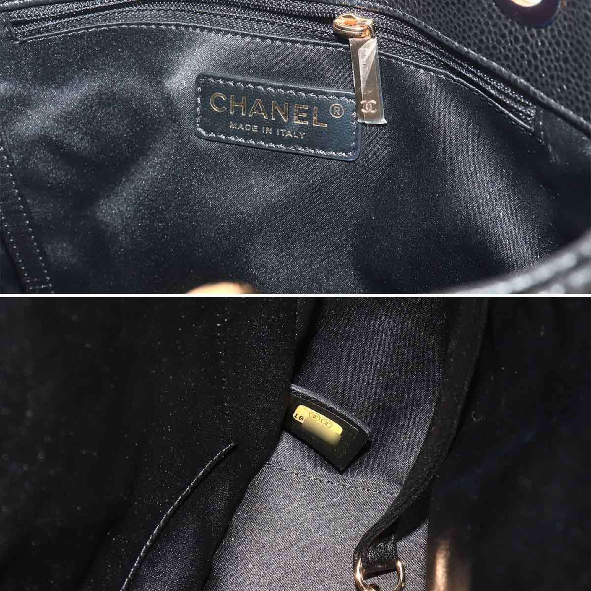 Chanel Matelasse Black Grained Calfskin Handbag Tote Bag (Pre-Owned)