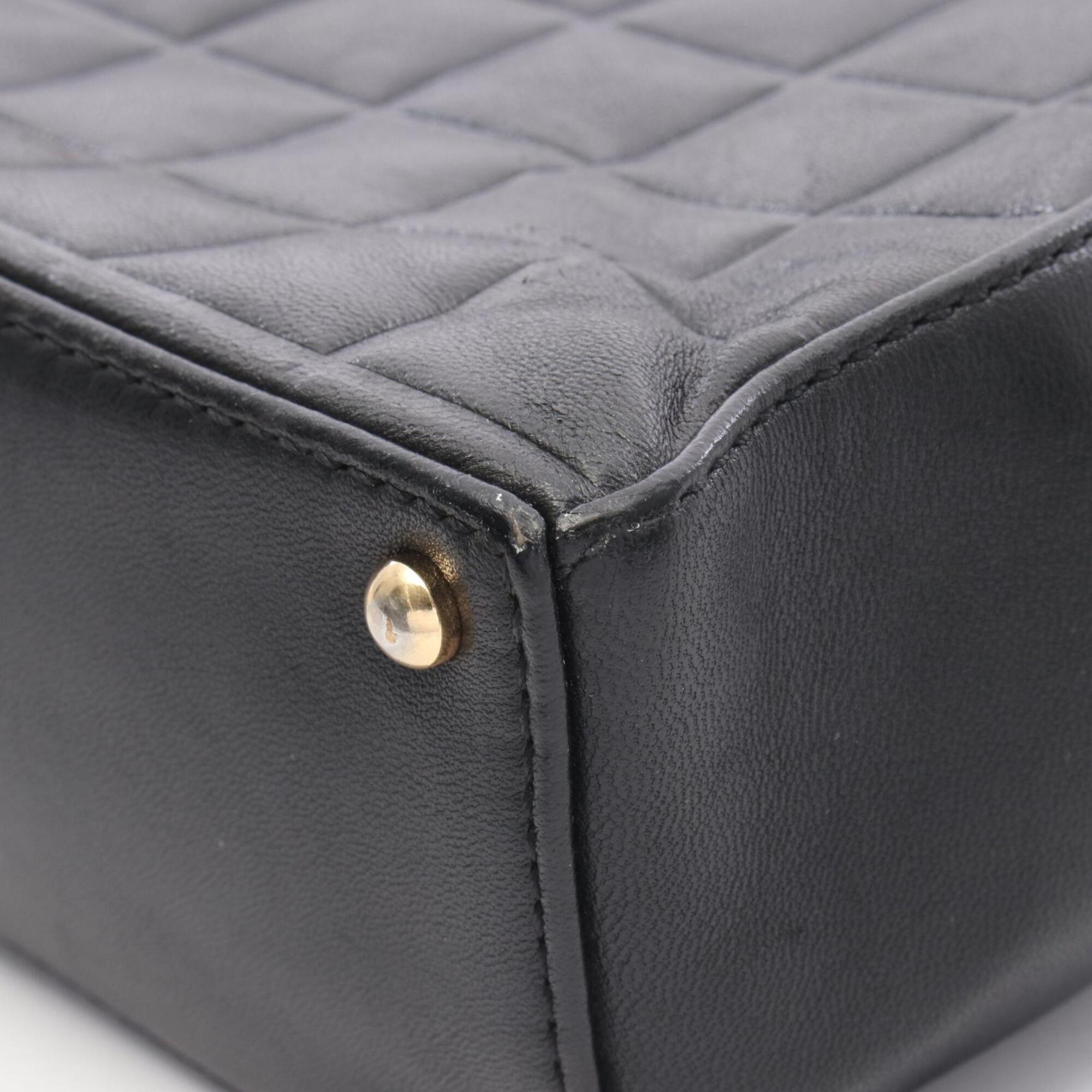 Chanel Black Leather Handbag Tote Bag (Pre-Owned)