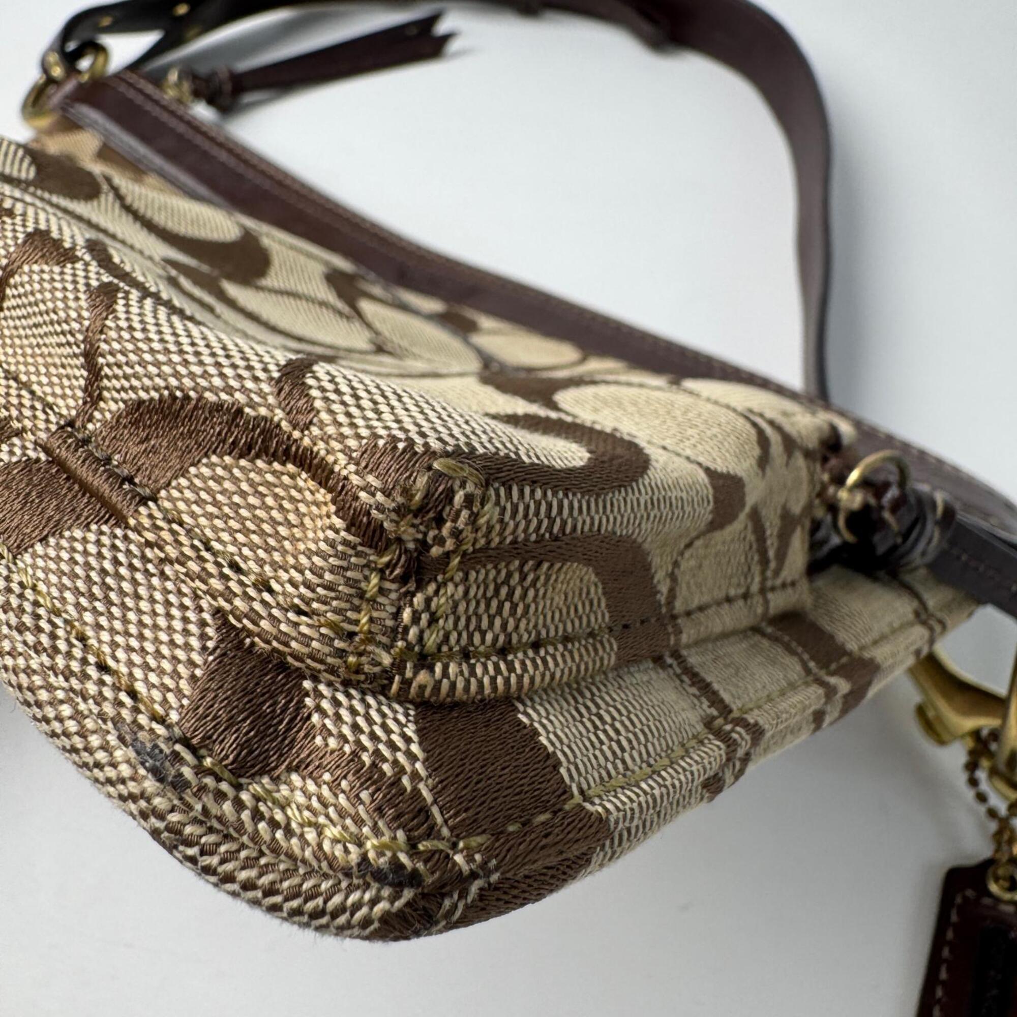 Coach Brown Canvas Leather Shoulder Bag (Pre-Owned)