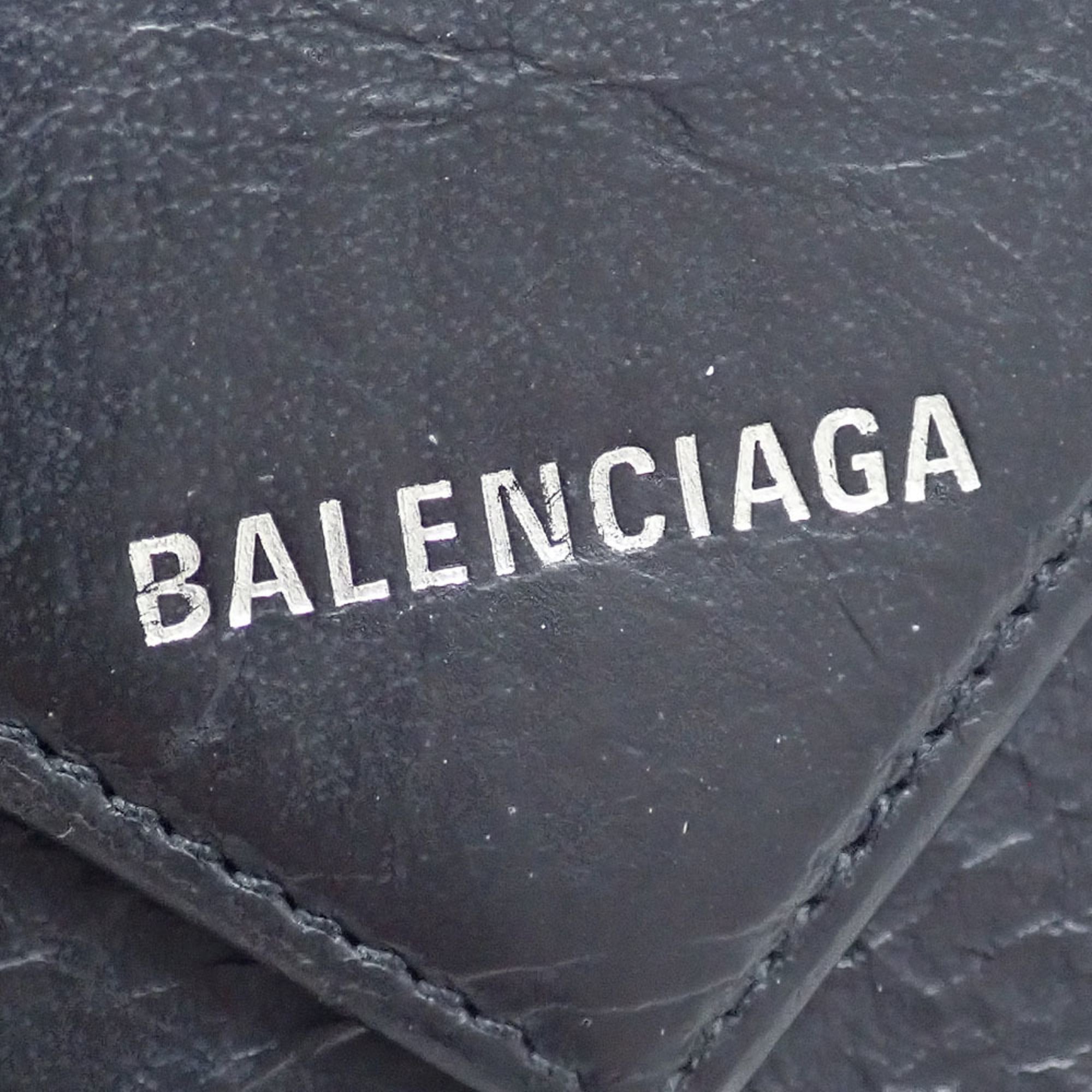 Balenciaga Black Leather Wallet (Tri-Fold) (Pre-Owned)