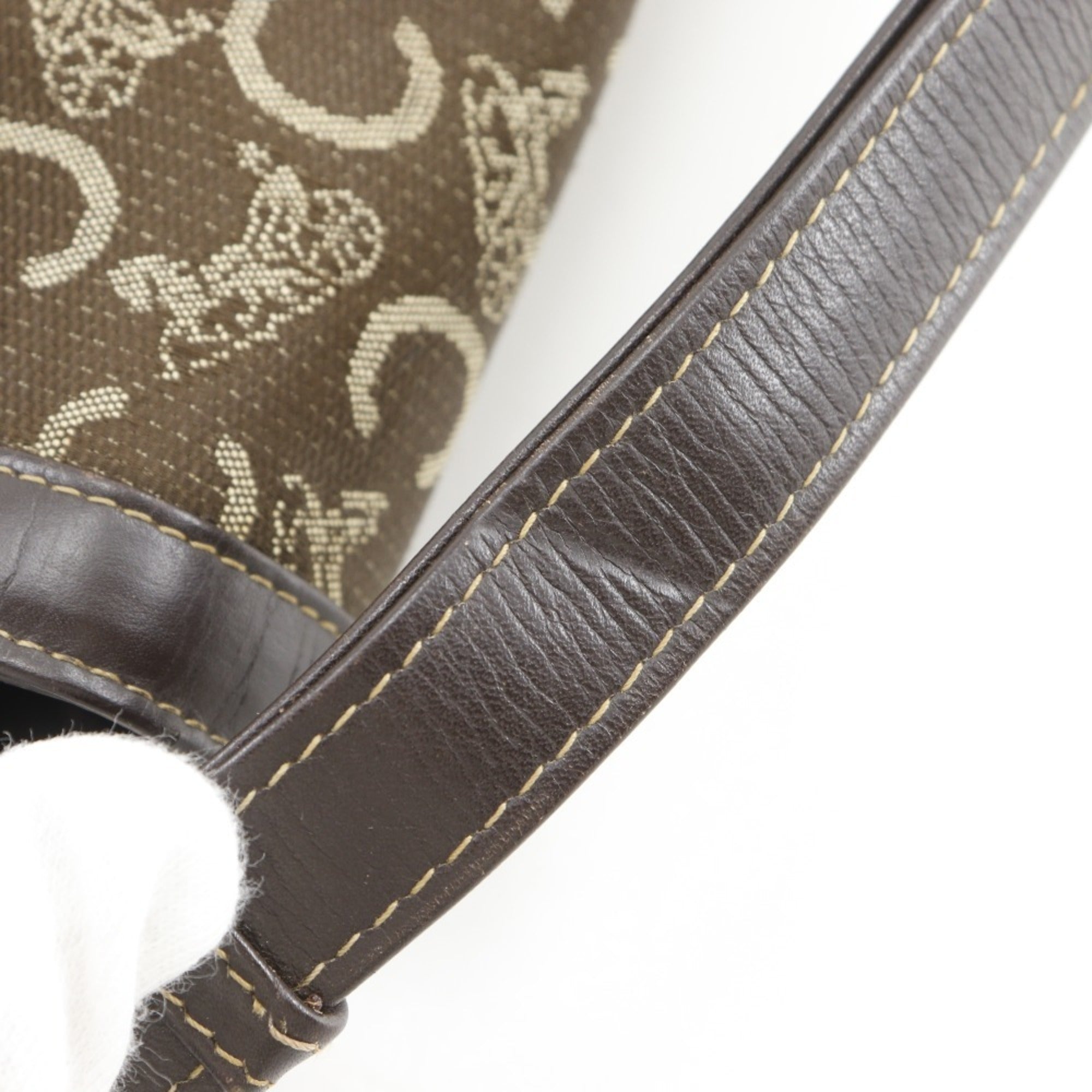 Celine Brown Canvas Leather Handbag (Pre-Owned)