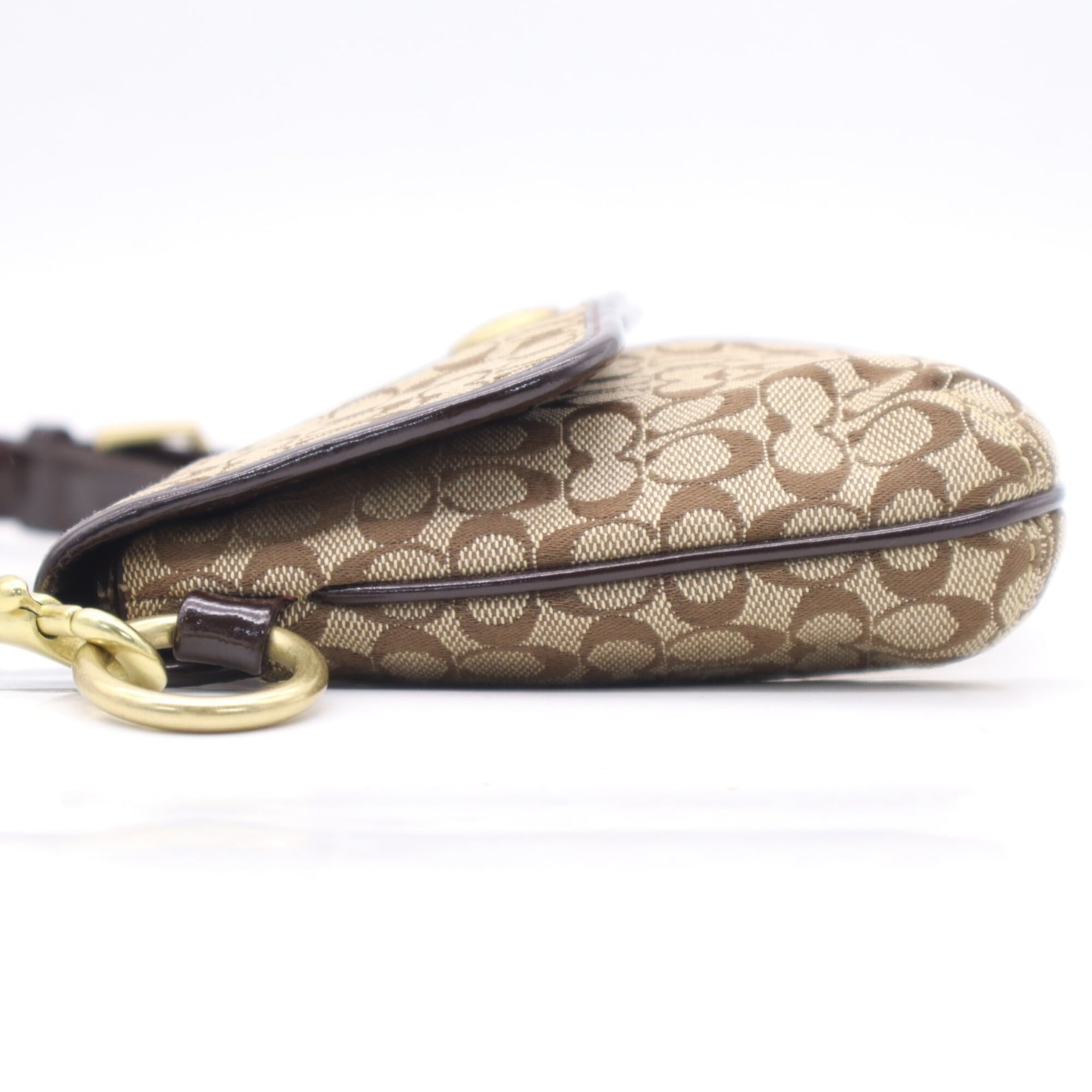 Coach Beige Brown Leather Shoulder Bag (Pre-Owned)