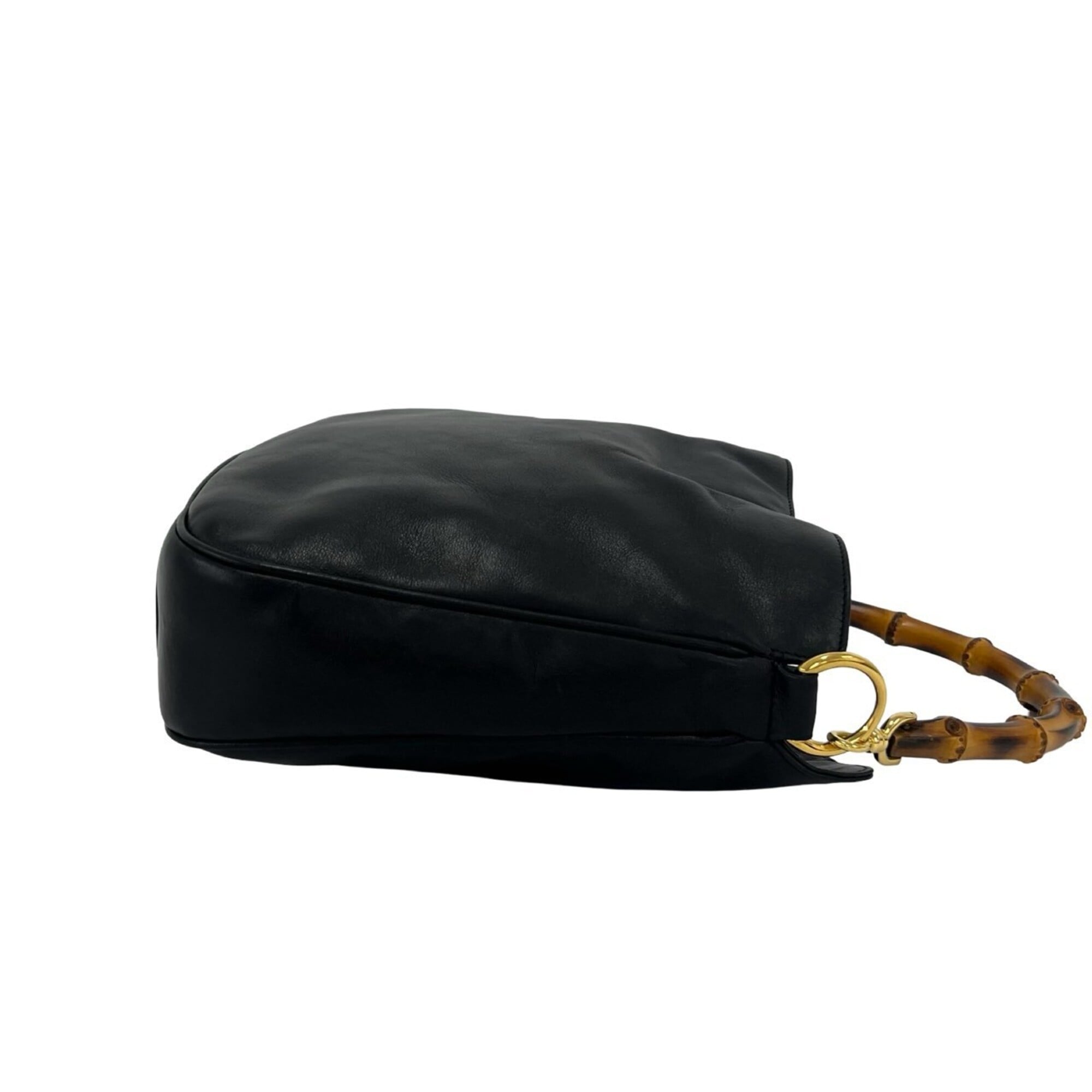 Gucci Black Leather Handbag Shoulder Bag Tote Bag (Pre-Owned)