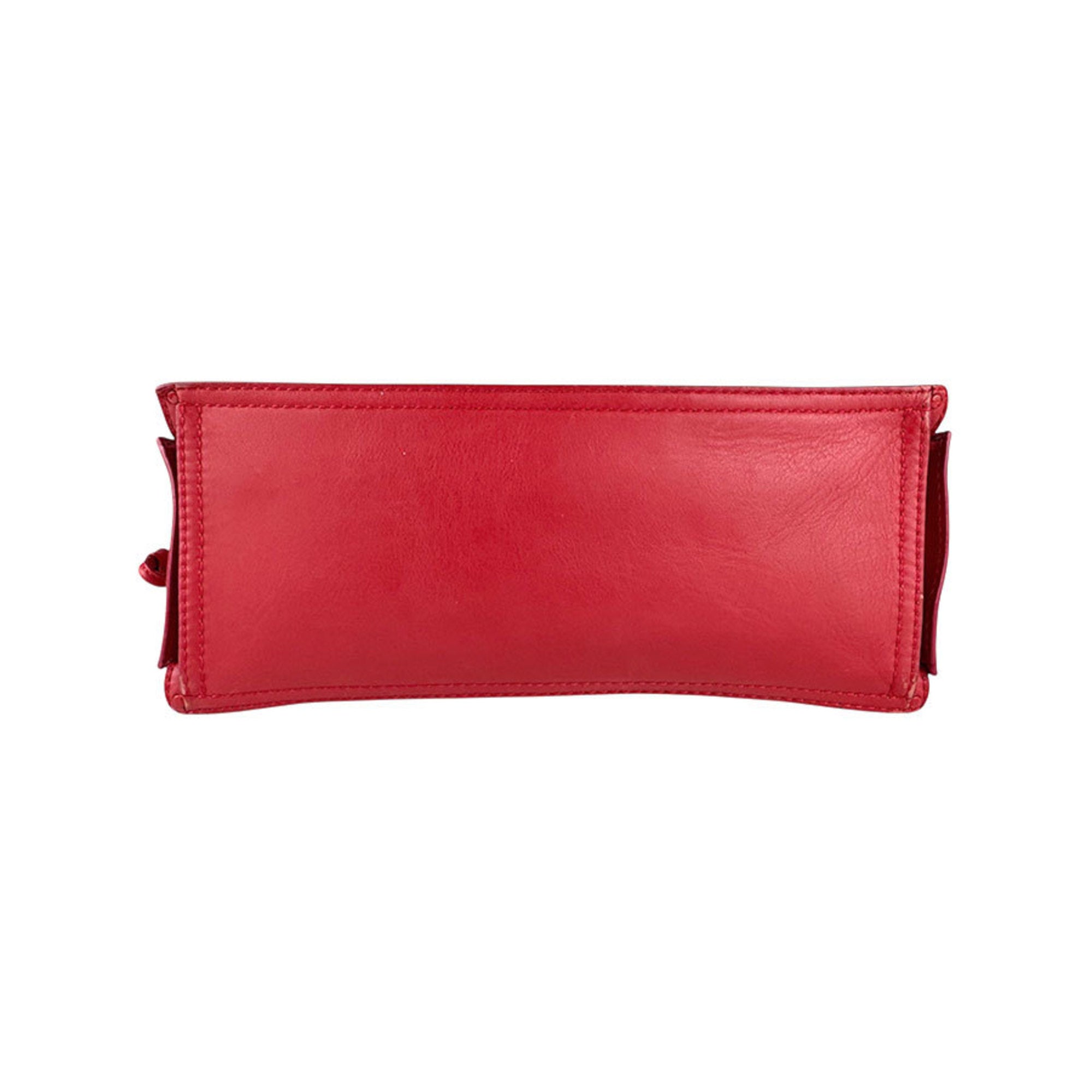 Loewe Red Color Leather Shoulder Bag Tote Bag (Pre-Owned)