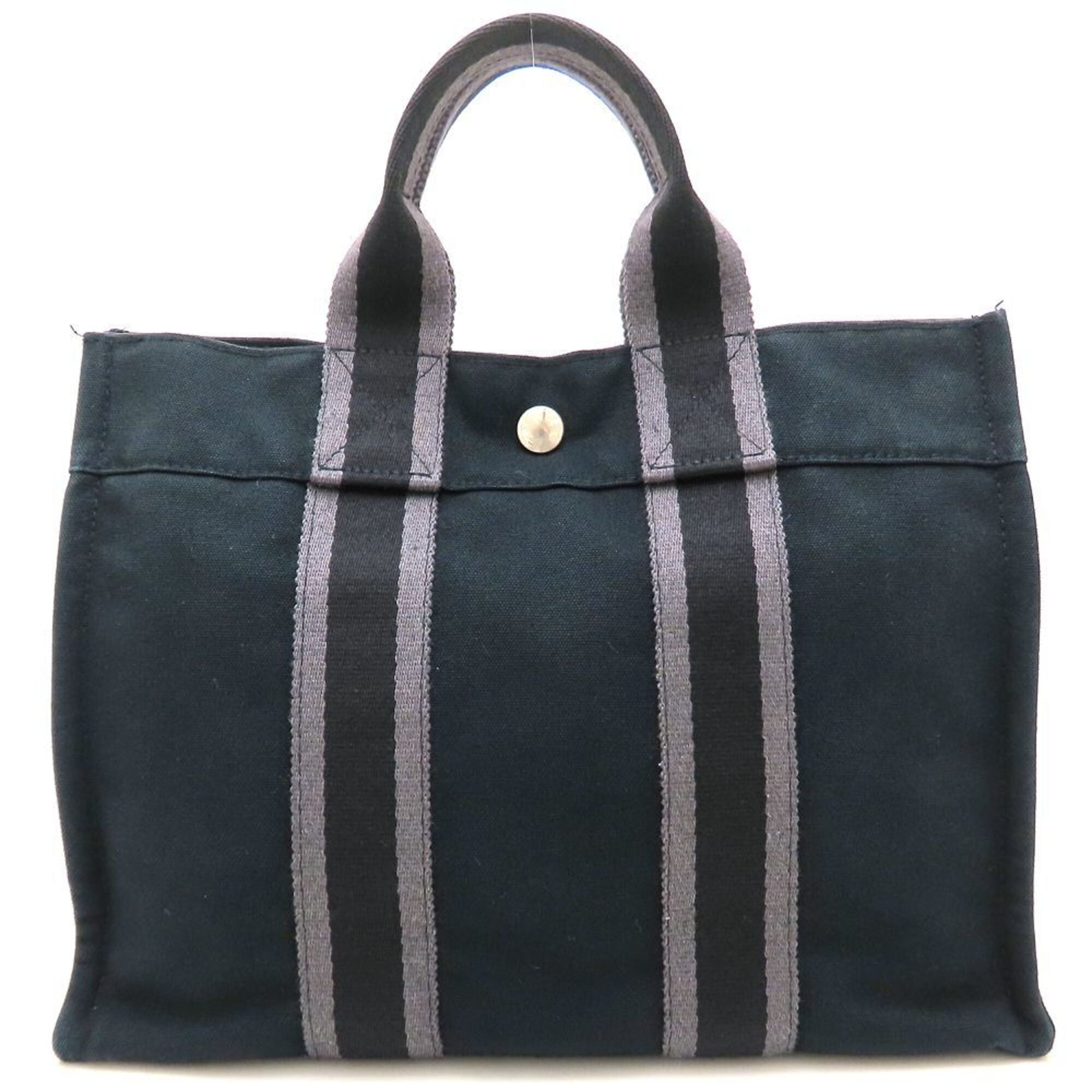 Hermes Black Canvas Handbag (Pre-Owned)