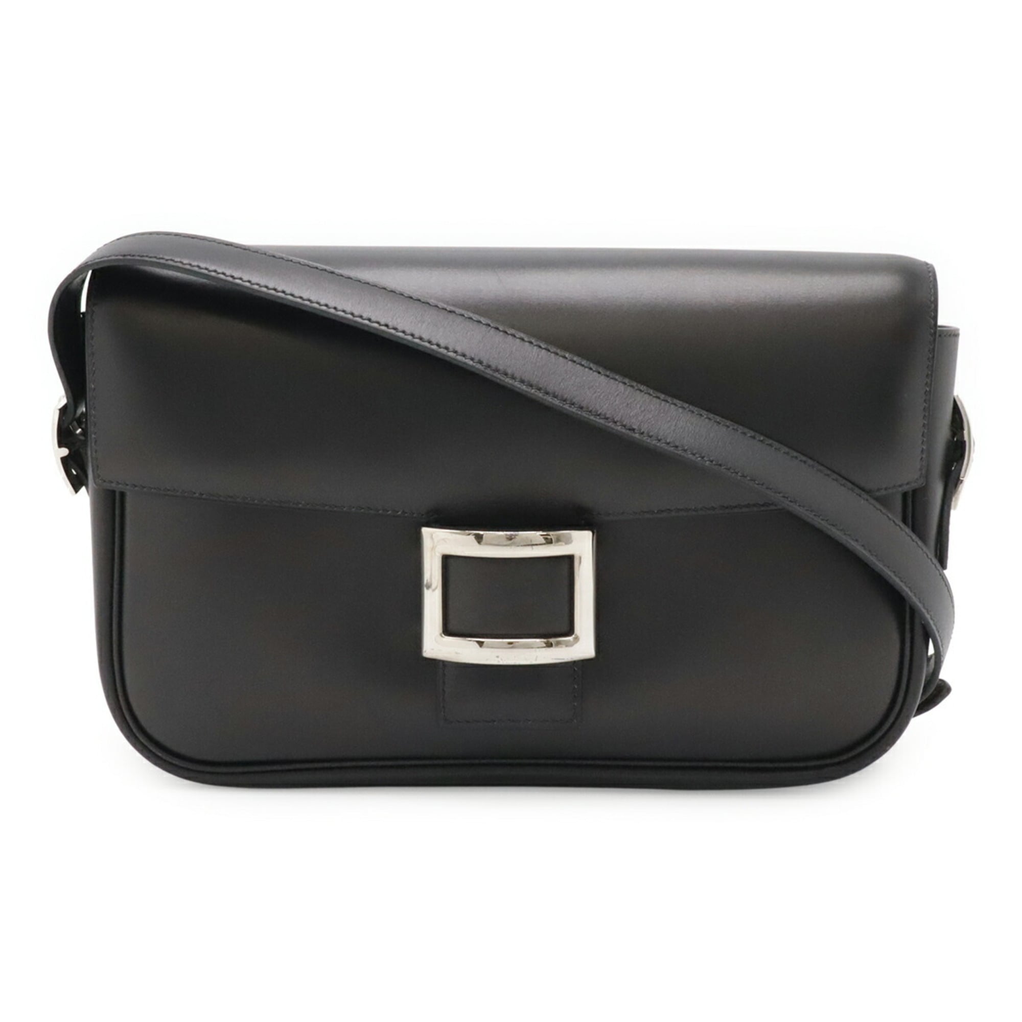 Hermes Black Box Calf Leather Shoulder Bag (Pre-Owned)