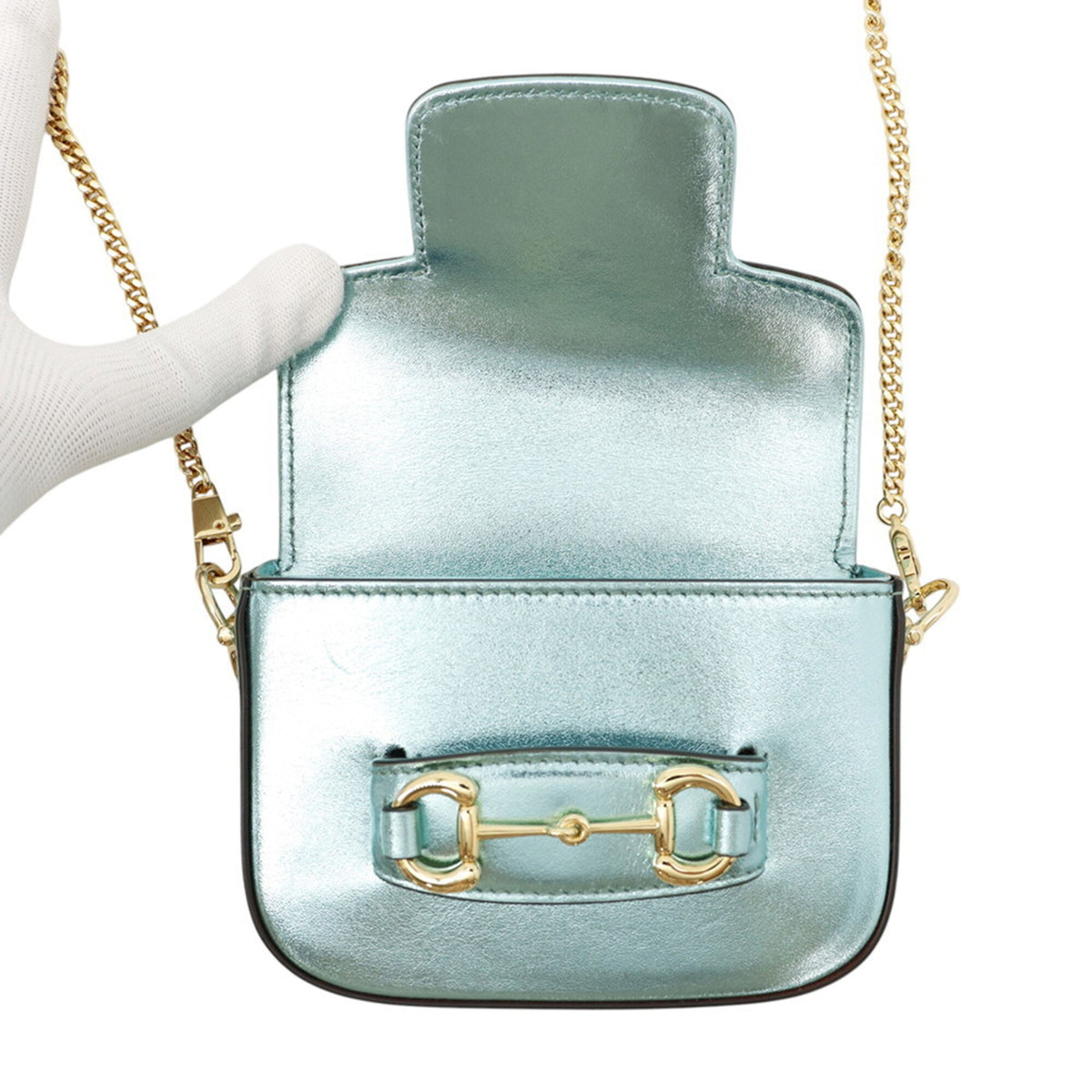 Gucci Light Blue Leather Handbag Shoulder Bag (Pre-Owned)