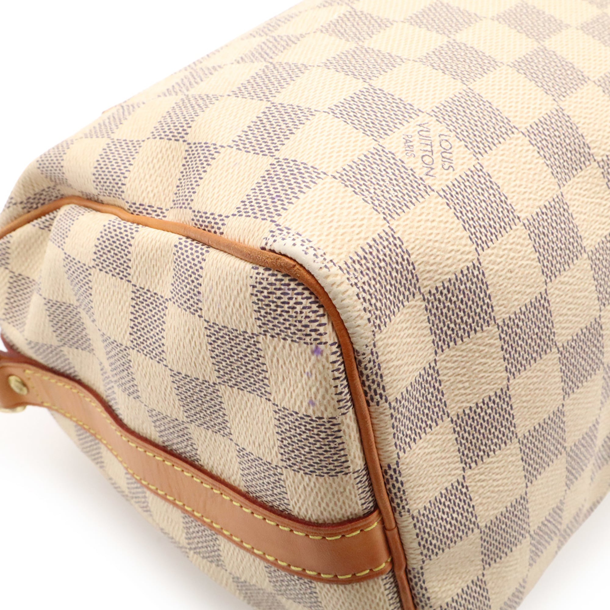 Louis Vuitton Damier Azur Ivory Damier Azur Boston Bag Handbag Shoulder Bag (Pre-Owned)