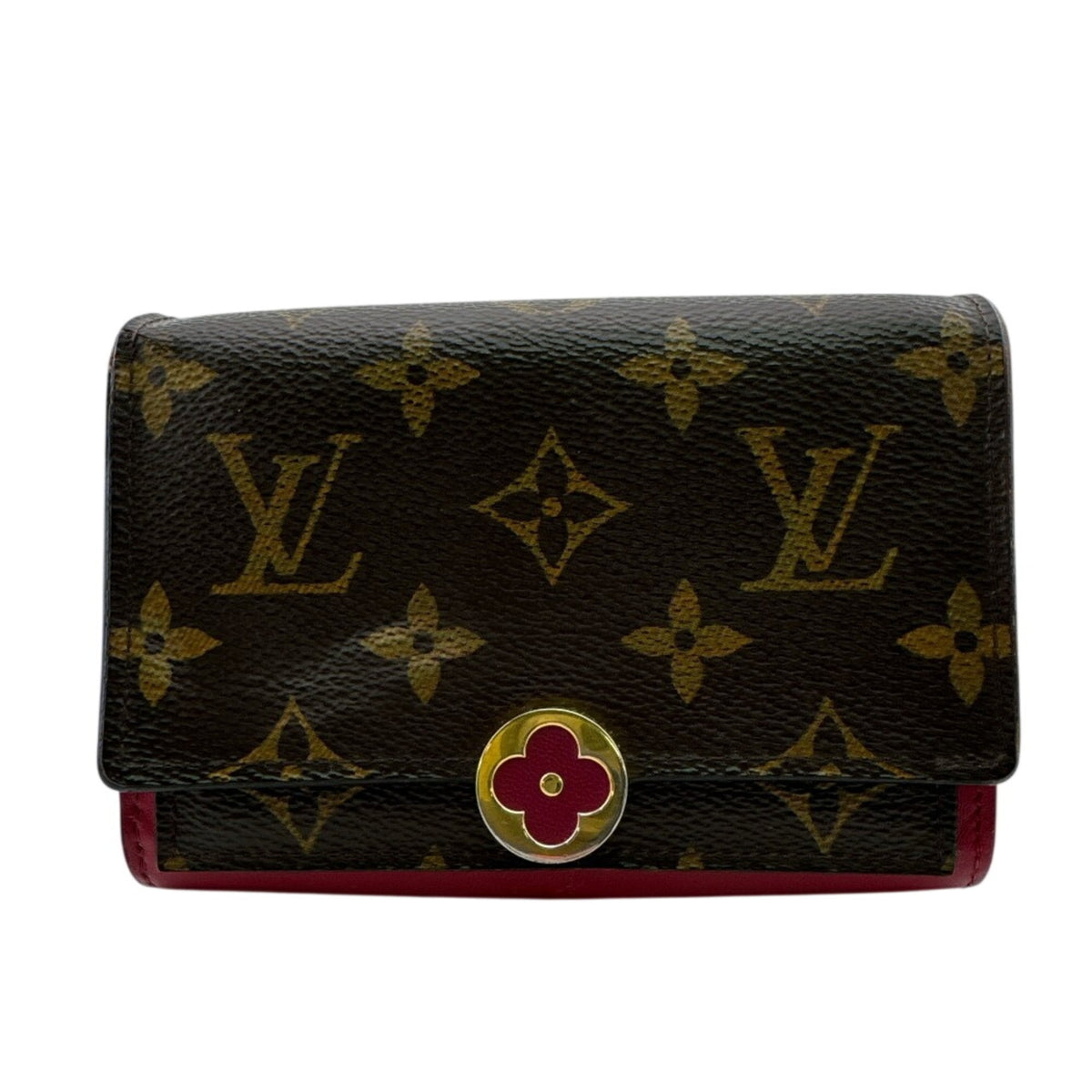 Louis Vuitton Brown Pink Monogram Leather Wallet (Bi-Fold) (Pre-Owned)