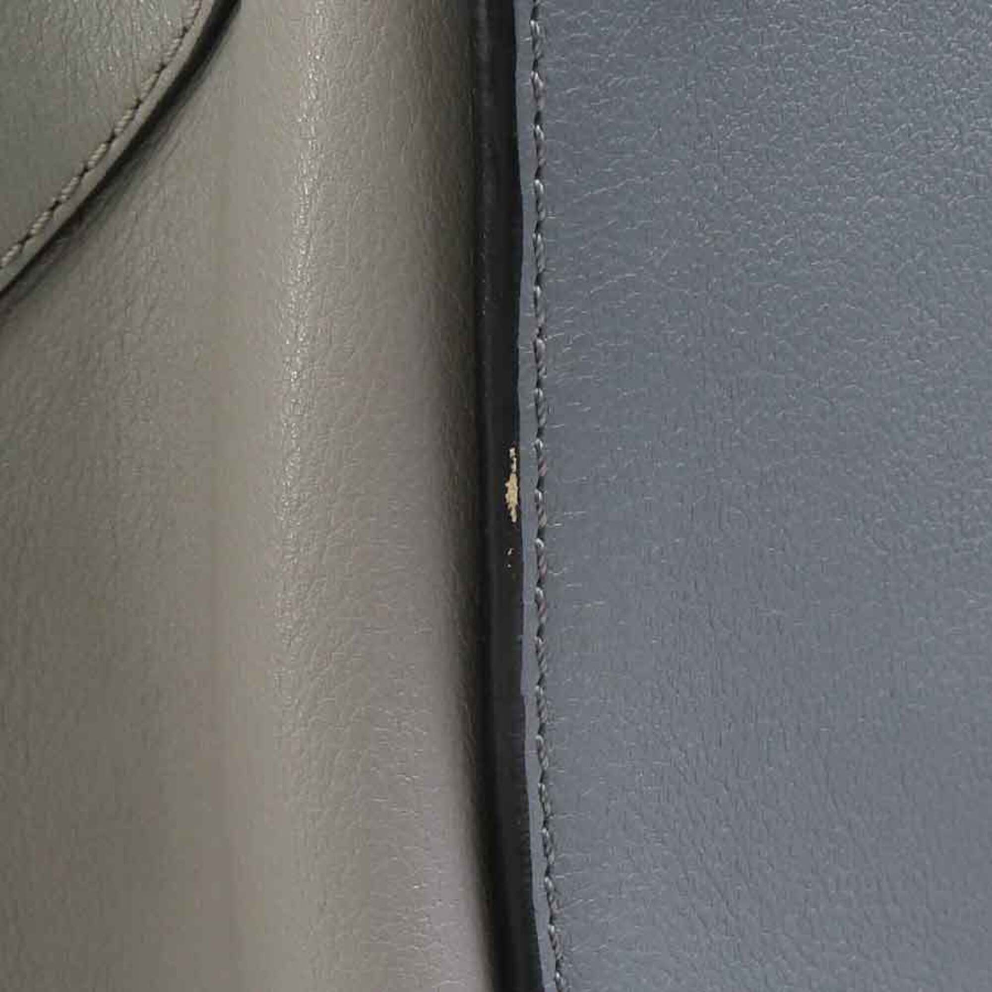 Loewe Black Gray Leather Handbag Shoulder Bag (Pre-Owned)