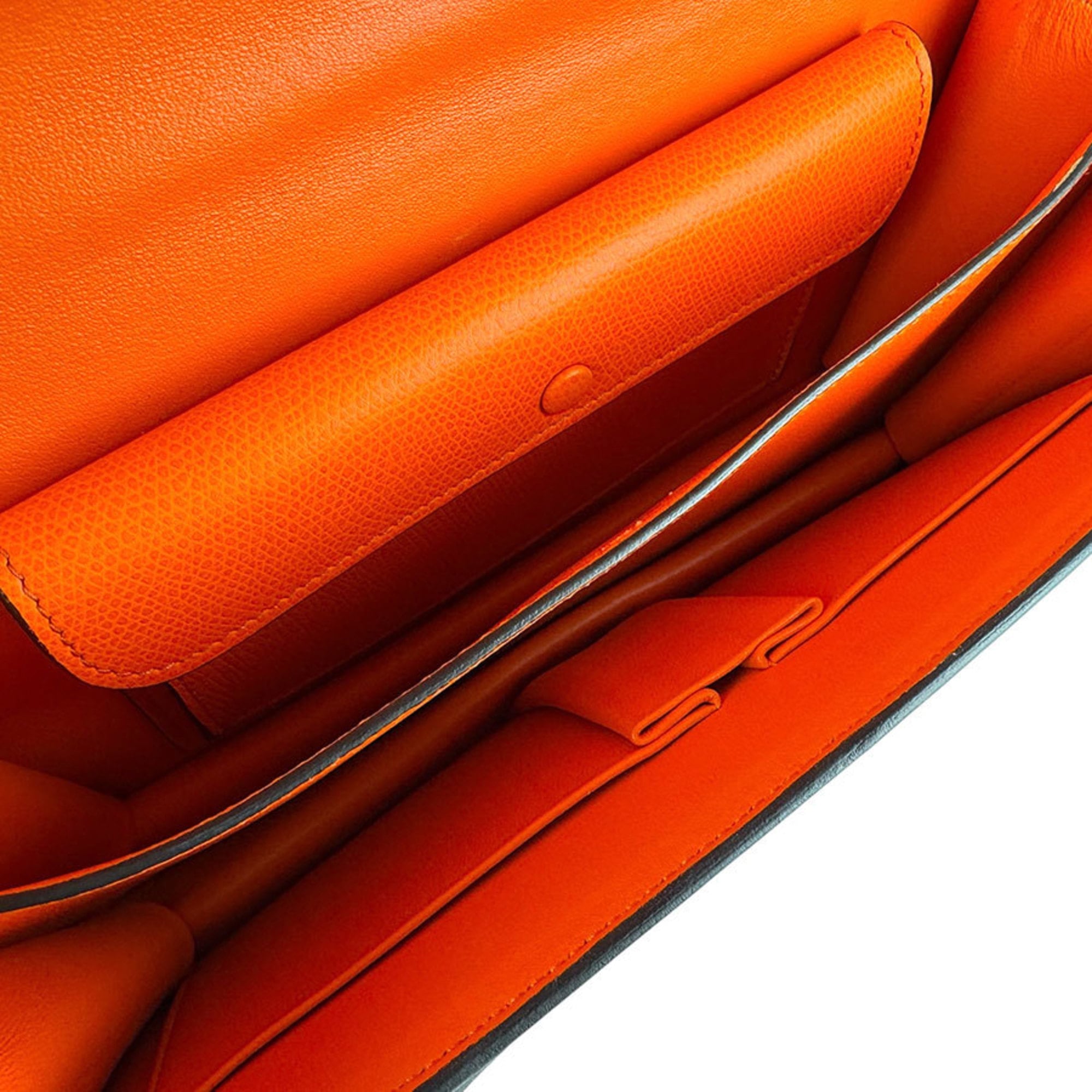 Celine Neon Orange Leather Shoulder Bag (Pre-Owned)