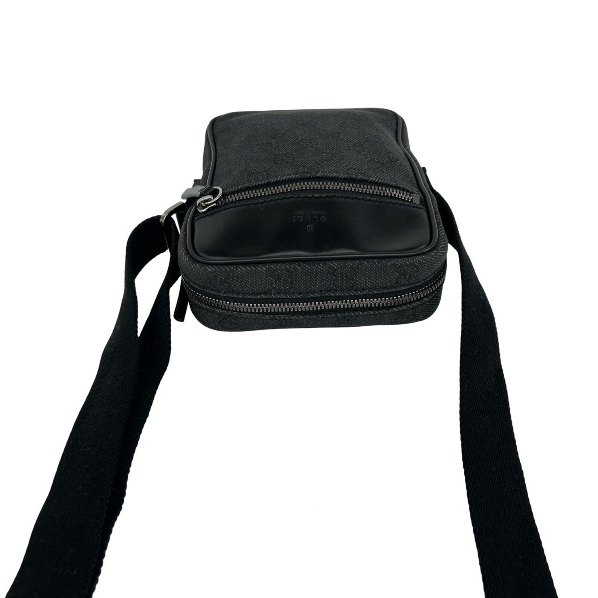 Gucci Black Canvas Leather Pochette Shoulder Bag (Pre-Owned)