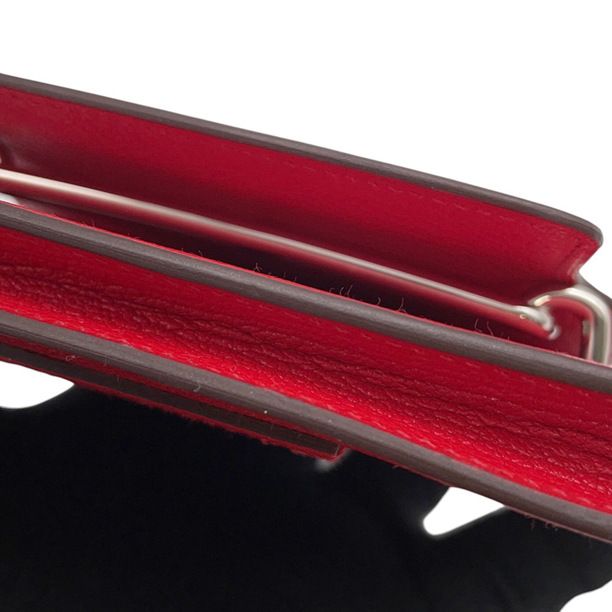 Hermes Orange Orange Red Chevre Myzore Leather Coin Purse/Coin Case (Pre-Owned)