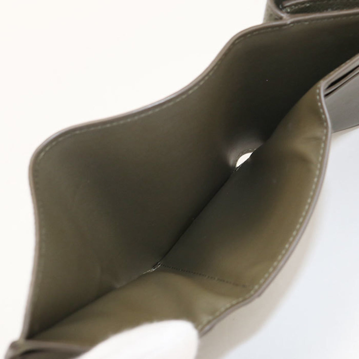 Loewe Khaki Leather Wallet (Tri-Fold) (Pre-Owned)