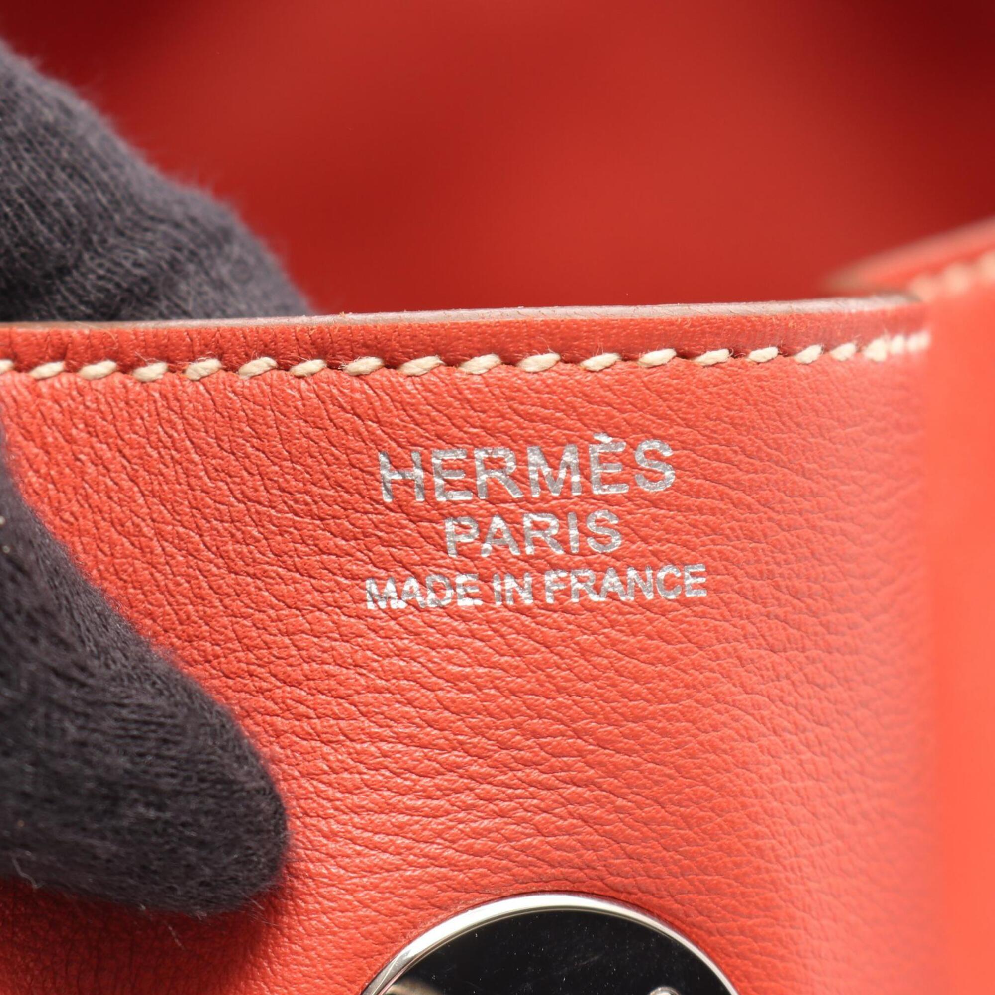 Hermes Orange Swift Leather Leather Handbag Shoulder Bag (Pre-Owned)