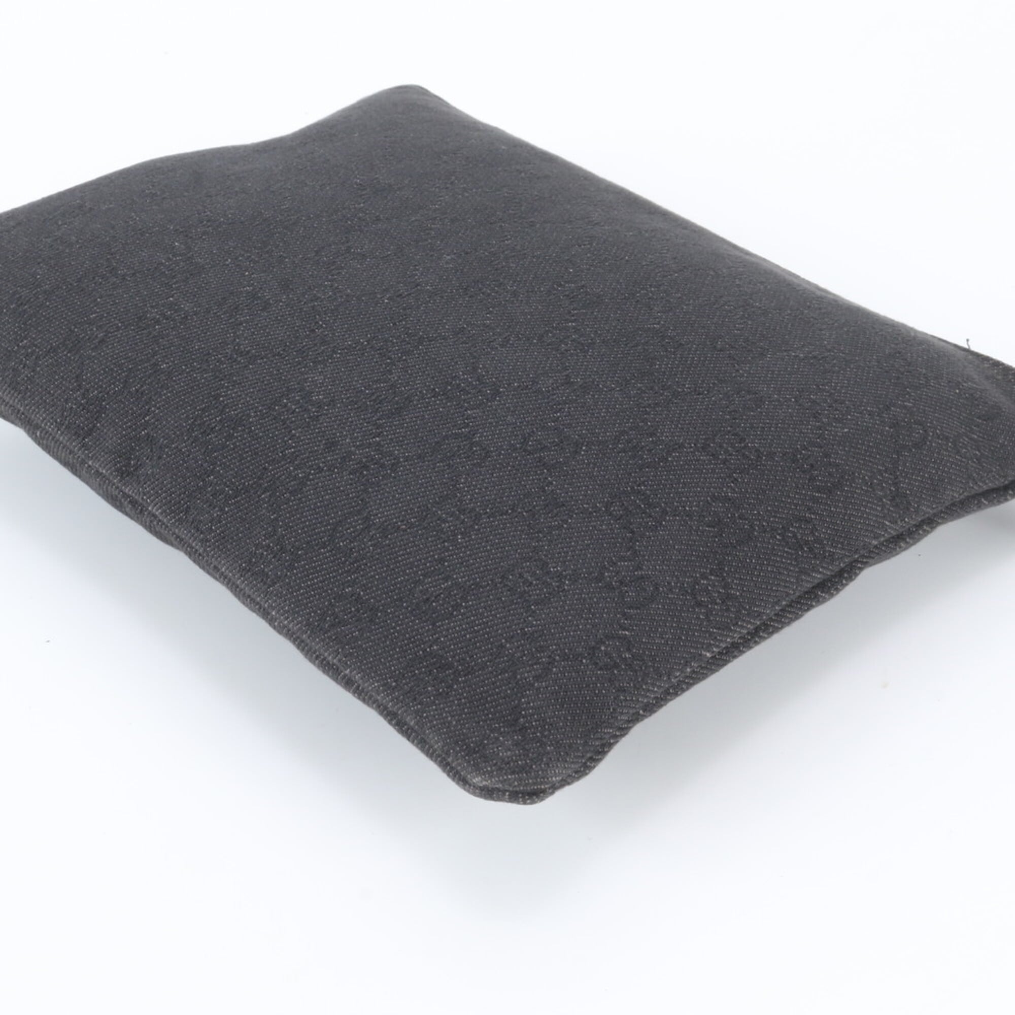 Gucci Black Gray Leather Canvas Clutch Bag Pouch (Pre-Owned)