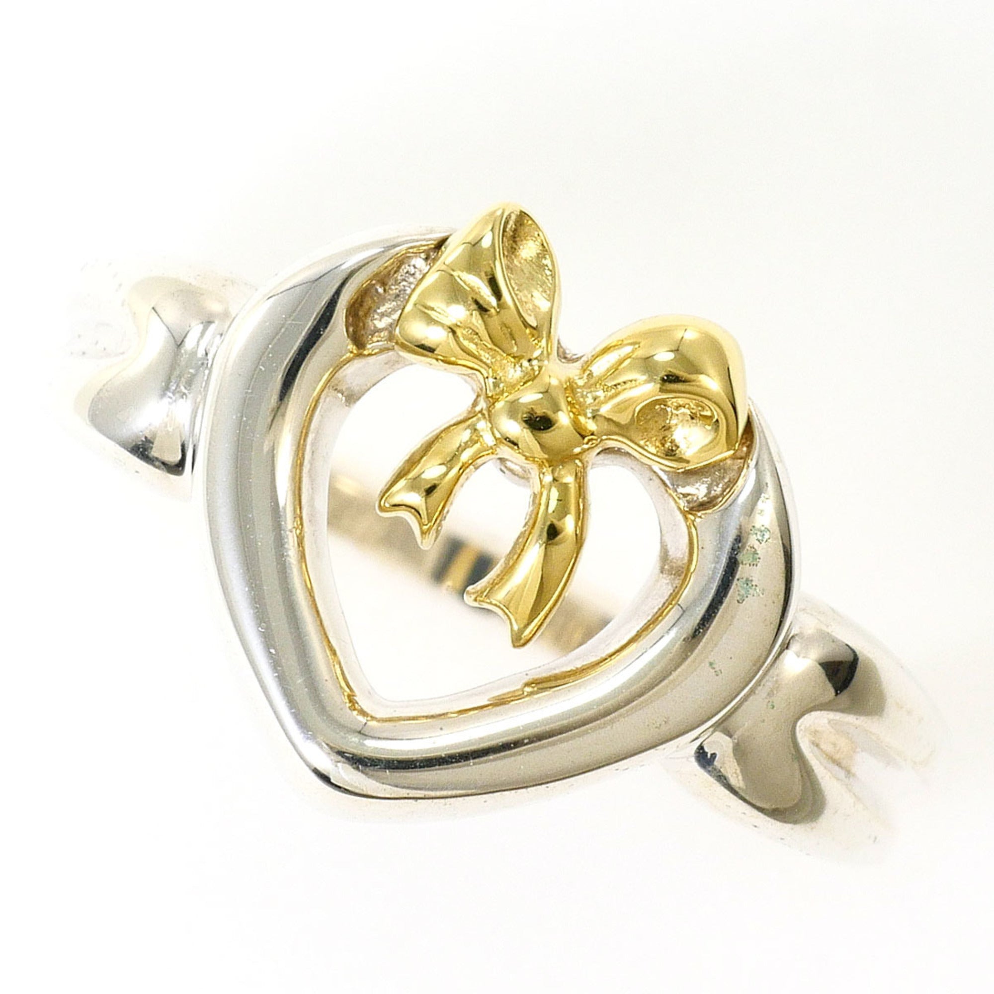 Tiffany Heart Yellow Gold (18K) Silver 925 Band Ring (Pre-Owned)