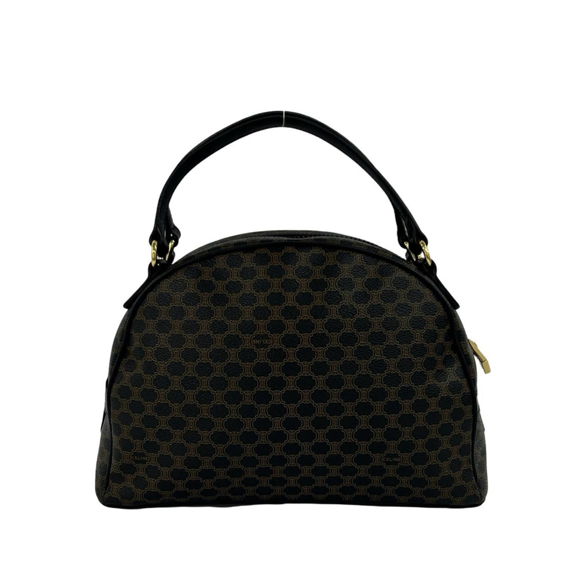 Celine Black Brown Leather Pvc Boston Bag Handbag (Pre-Owned)