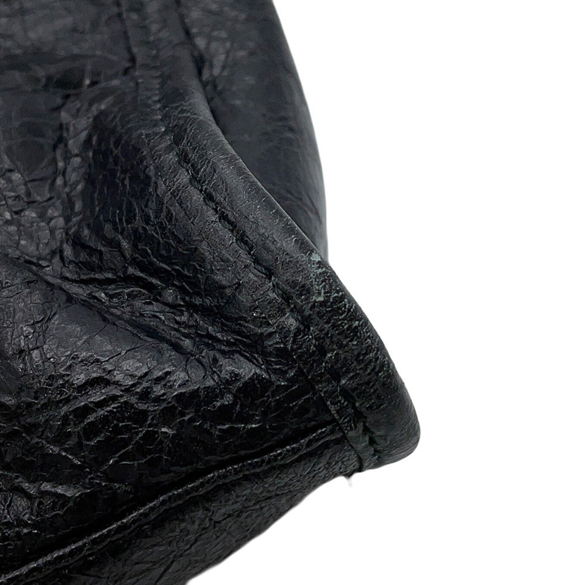 Balenciaga Black Leather Handbag Shoulder Bag (Pre-Owned)