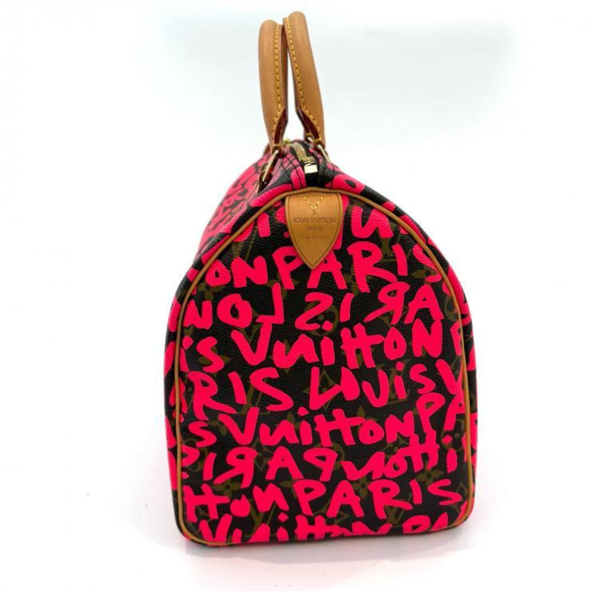 Louis Vuitton Brown Fuchsia Pink Monogram Graffiti Handbag (Pre-Owned)