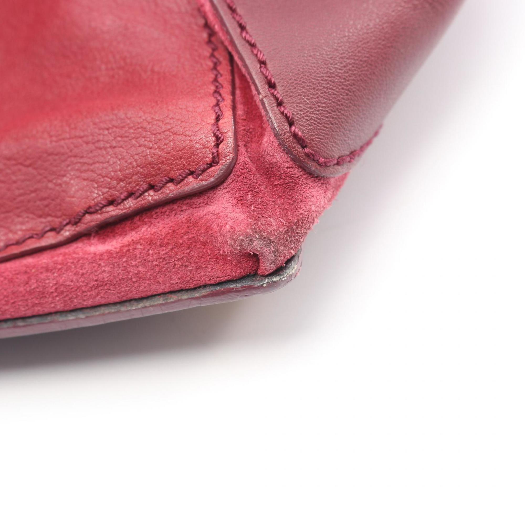 Yves Saint Laurent Bordeaux Red Color Leather Handbag (Pre-Owned)