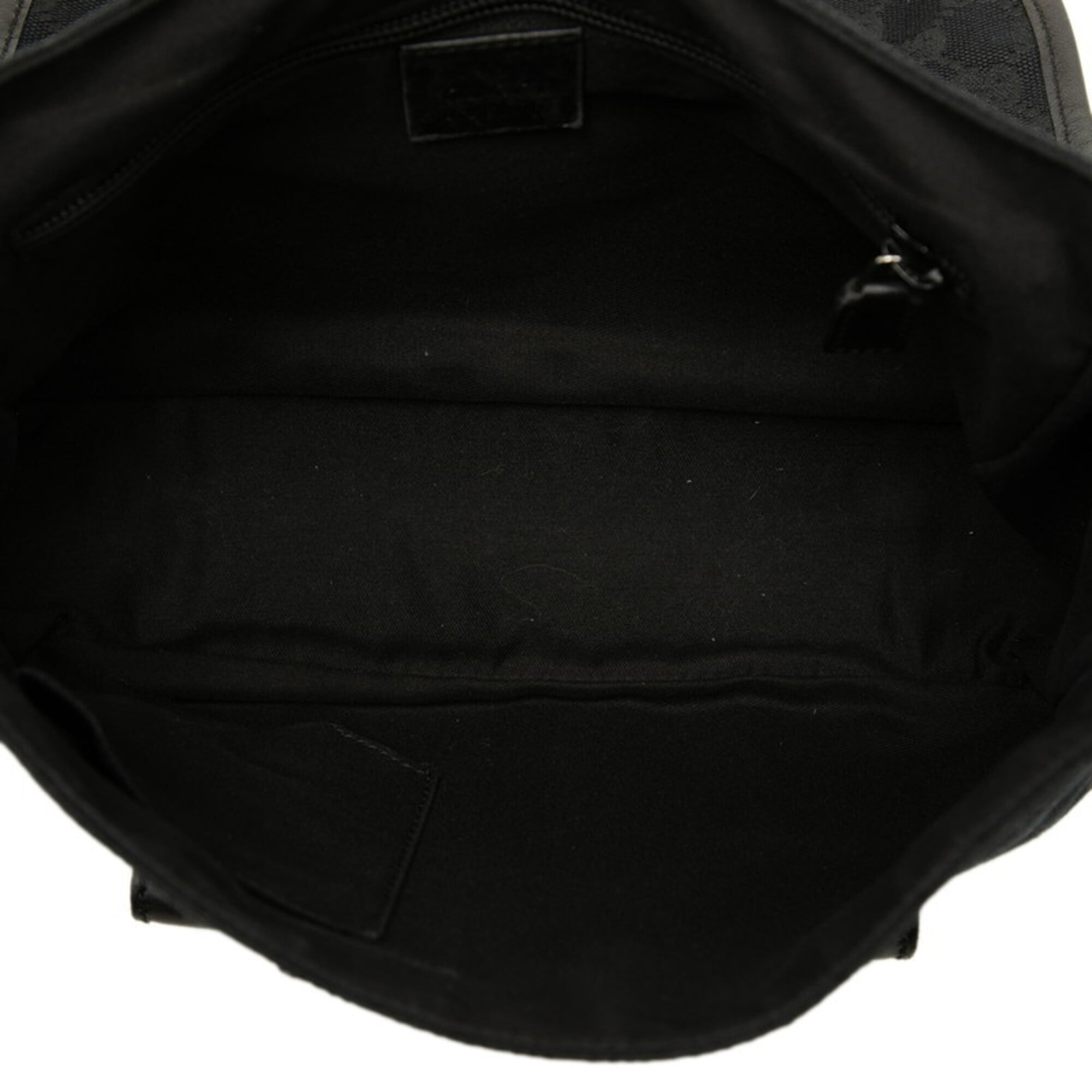 Gucci Black Canvas Leather Shoulder Bag (Pre-Owned)