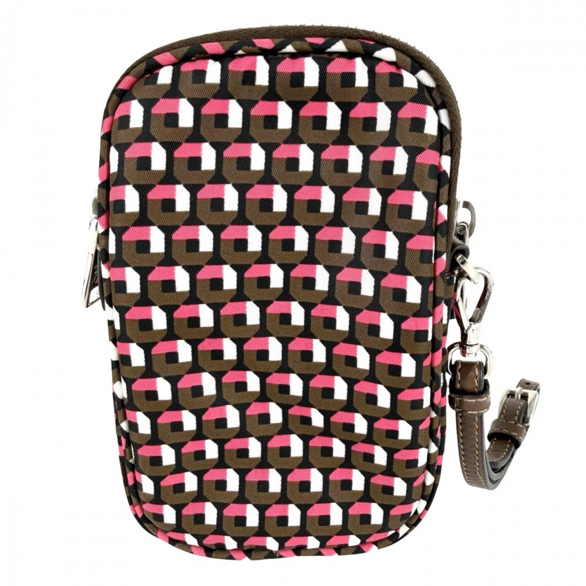 Prada Khaki Pink Nylon Shoulder Bag (Pre-Owned)