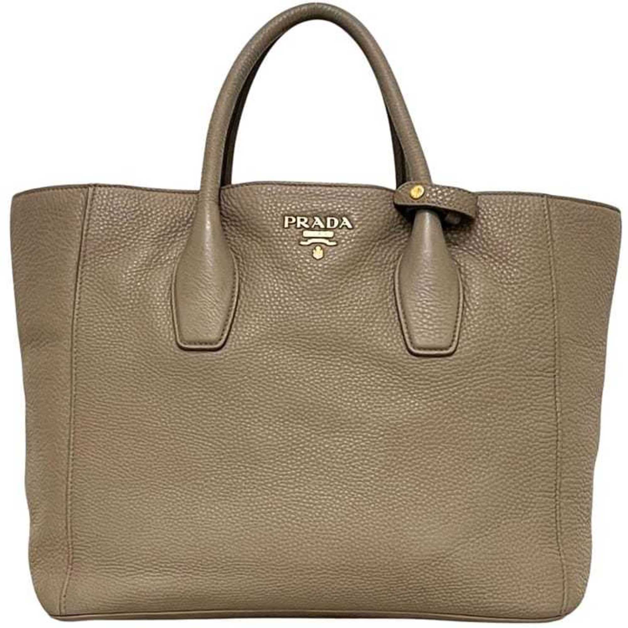 Prada Beige Leather Tote Bag (Pre-Owned)