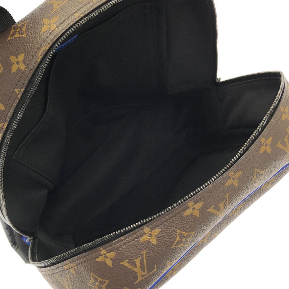Louis Vuitton Monogram Macassar Blue Marron Coated Canvas Leather Backpack (Pre-Owned)