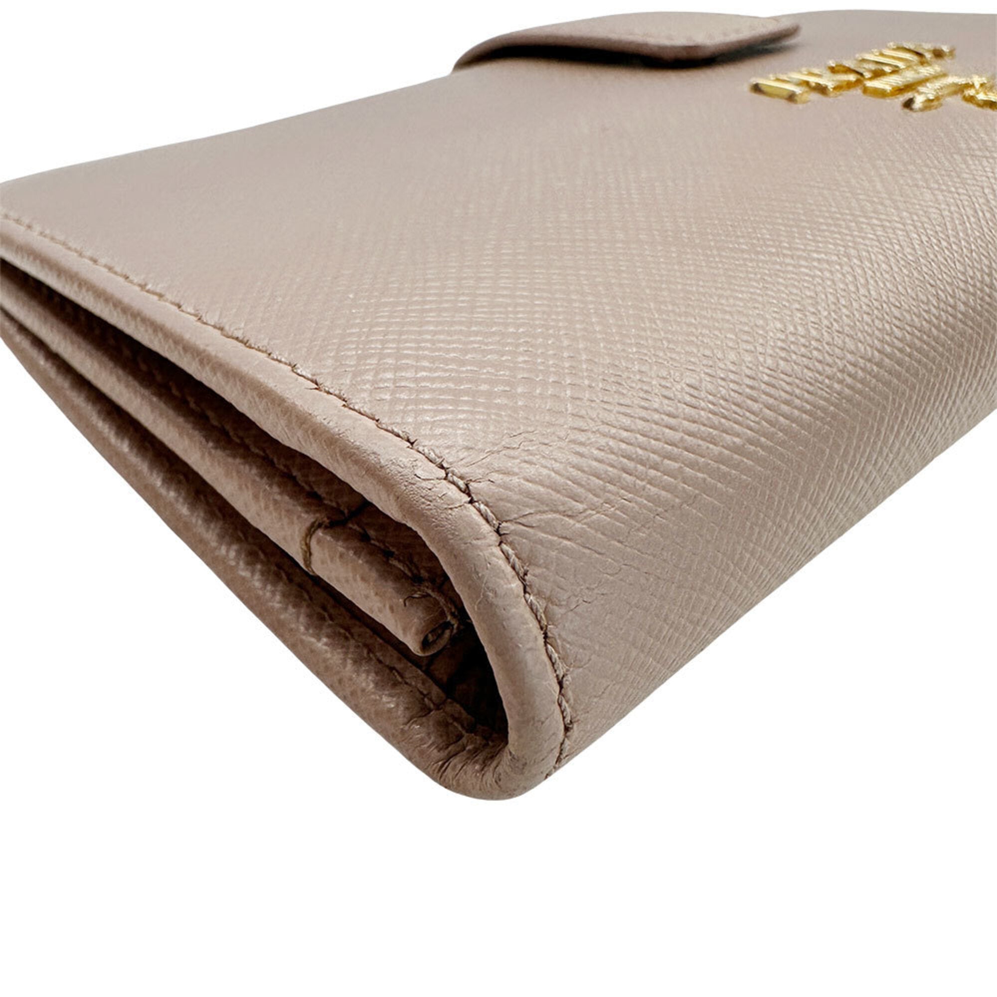 Prada Pink Saffiano Long Bill Wallet (Bi-Fold) (Pre-Owned)