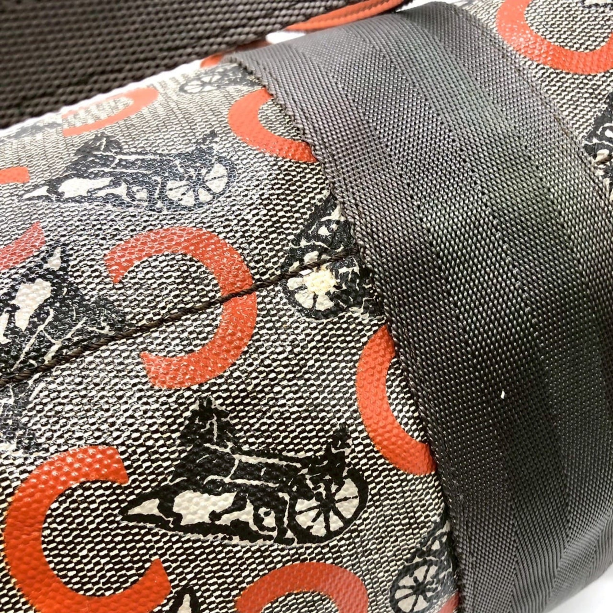 Celine Orange Canvas Leather Handbag (Pre-Owned)
