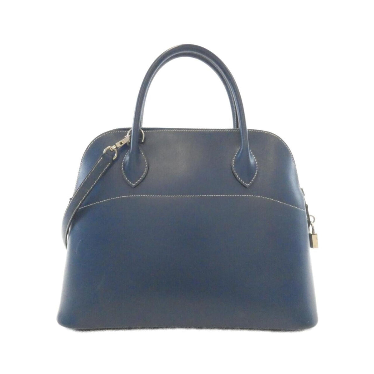 Hermes Blue Box Calf Leather Handbag (Pre-Owned)