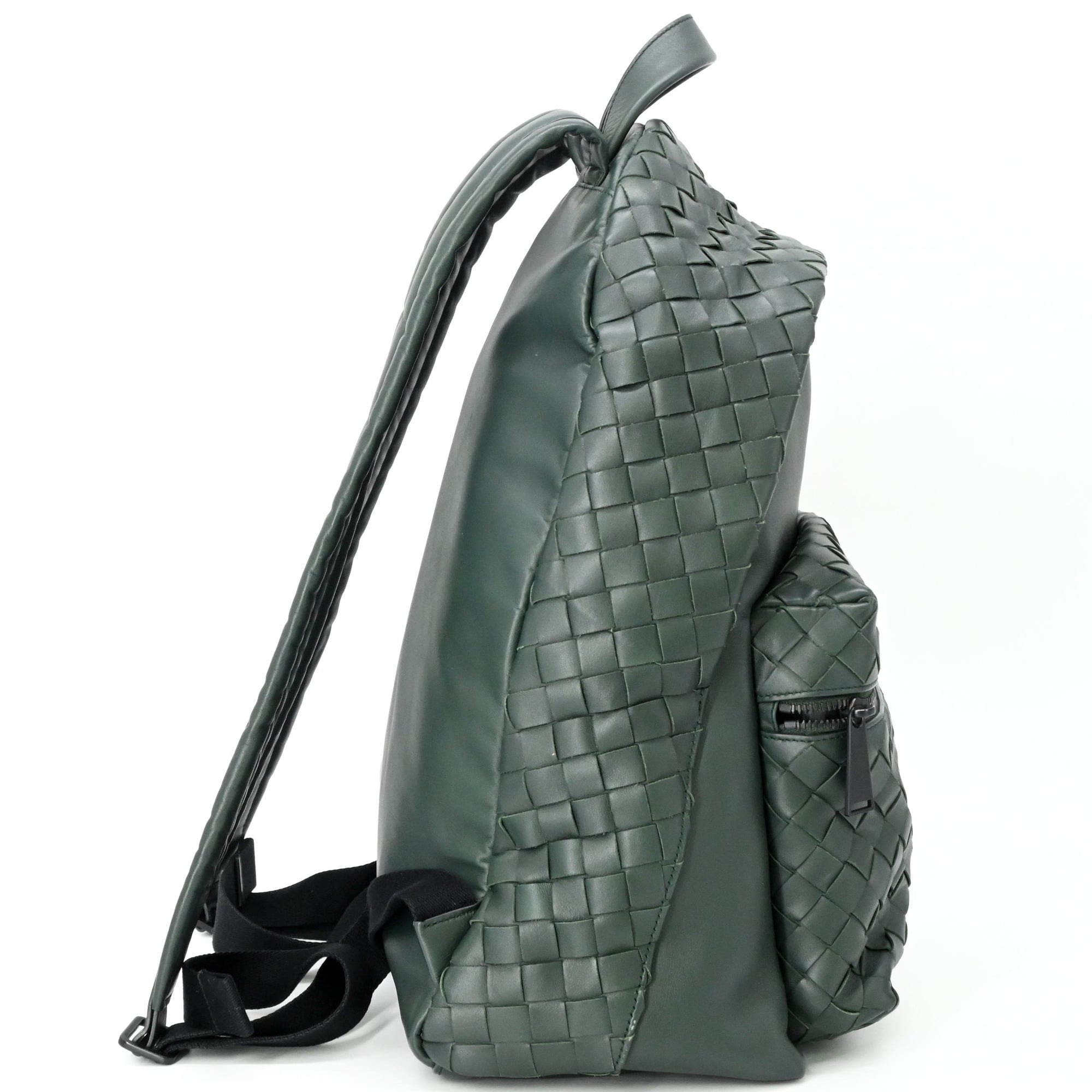Bottega Veneta Green Intrecciato Backpack (Pre-Owned)