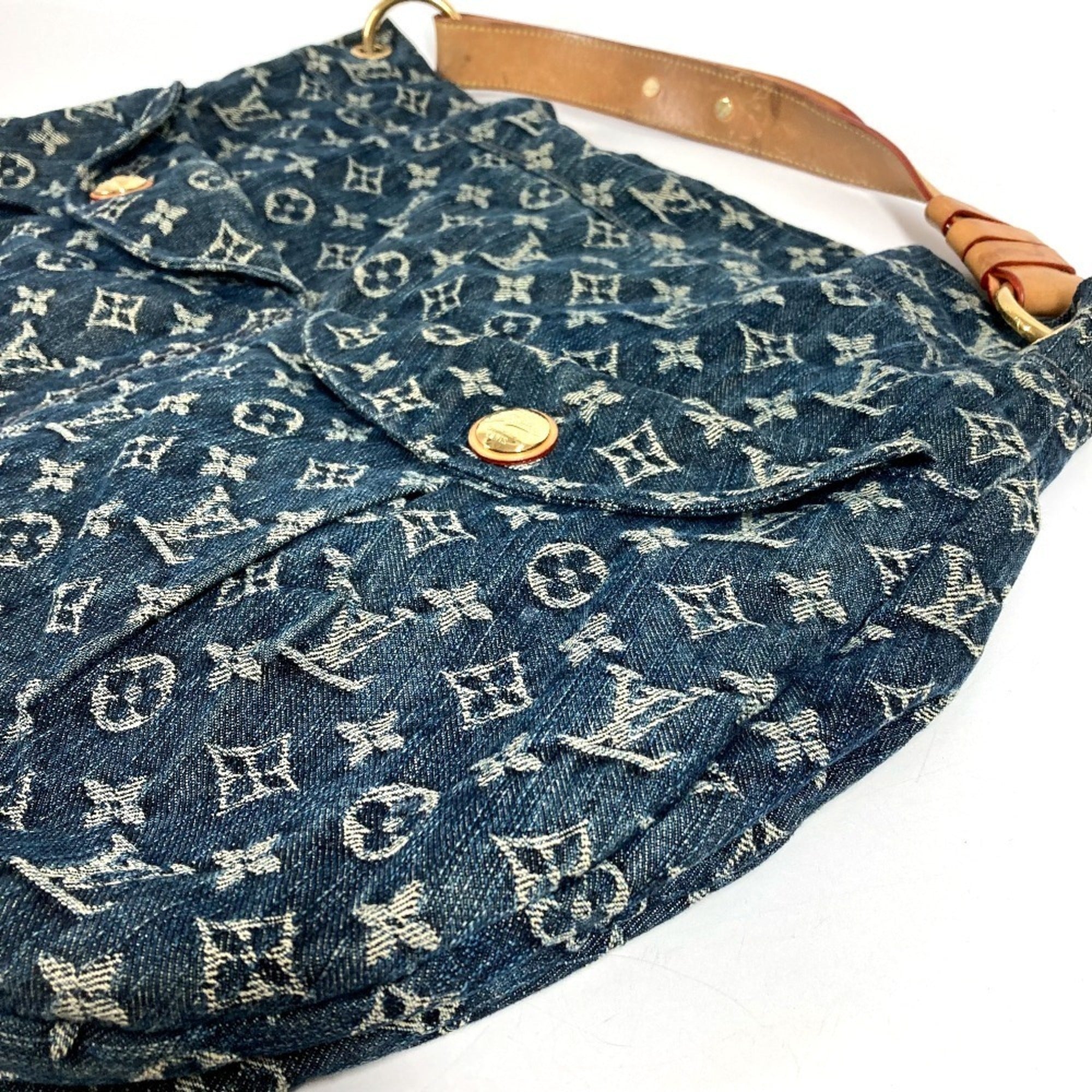 Louis Vuitton Monogram Denim Blue Monogram Denim Shoulder Bag Tote Bag (Pre-Owned)